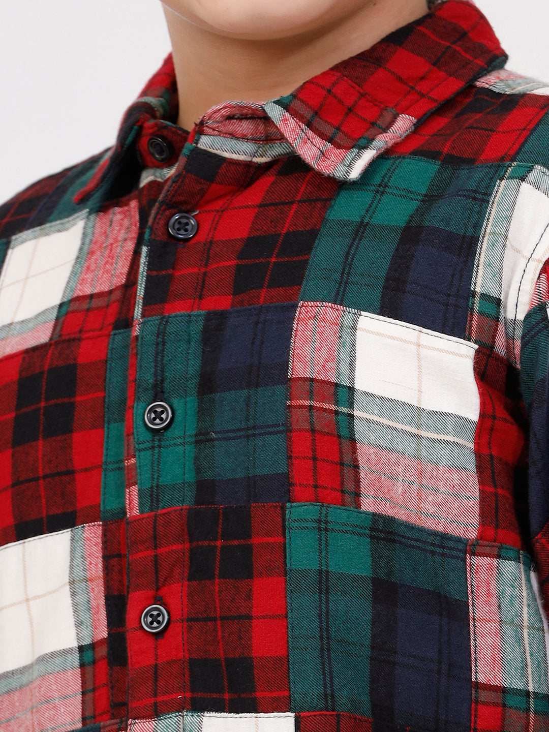 Boys Long Sleeve patchwork Shirt