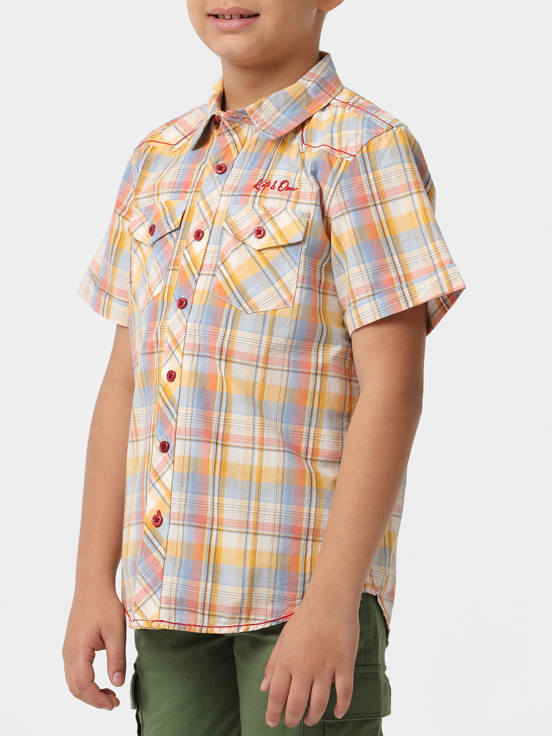 Boys Check shirt with Bias pockets
