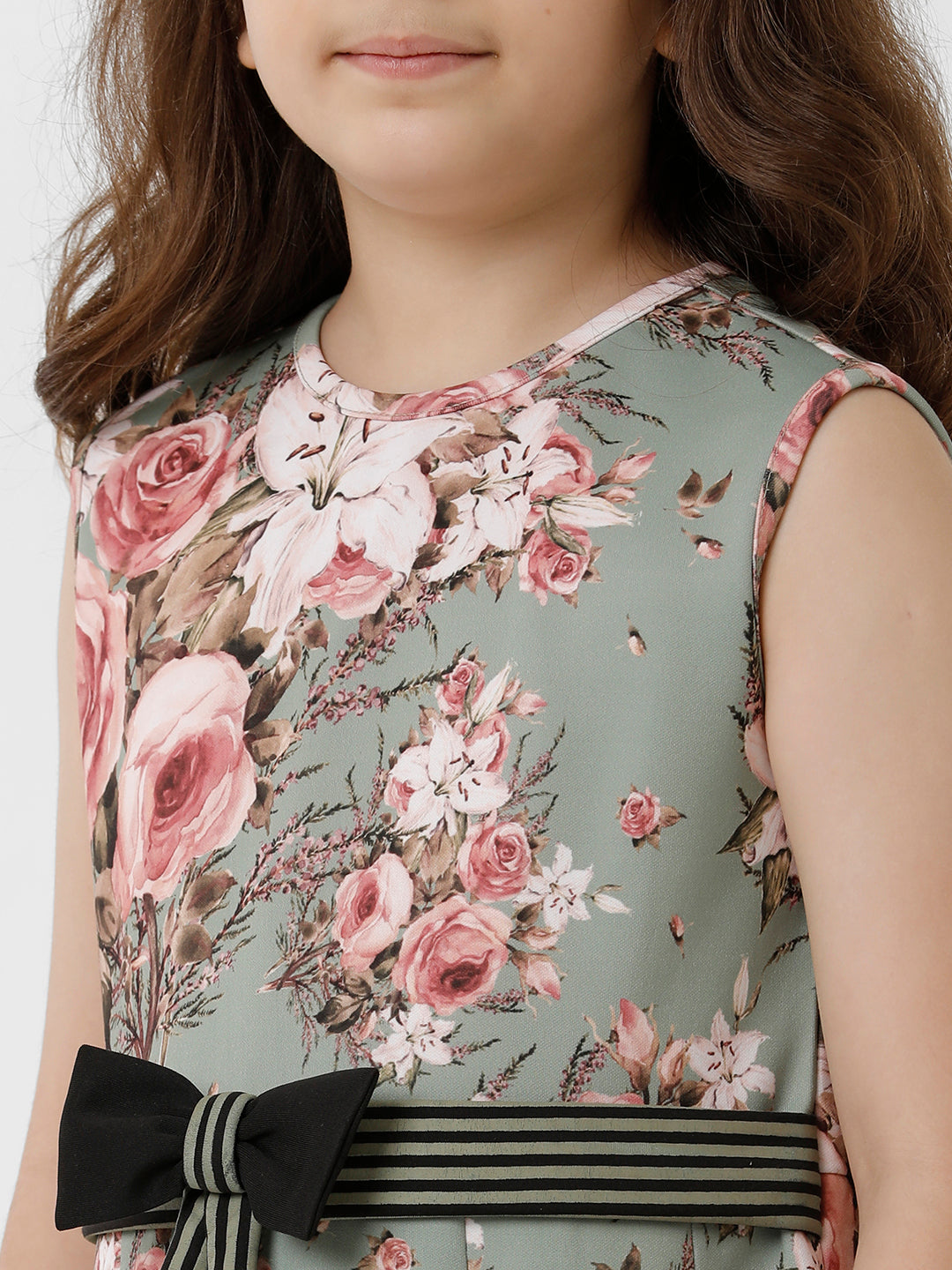 Girls Scuba All Over Floral Printed Dress