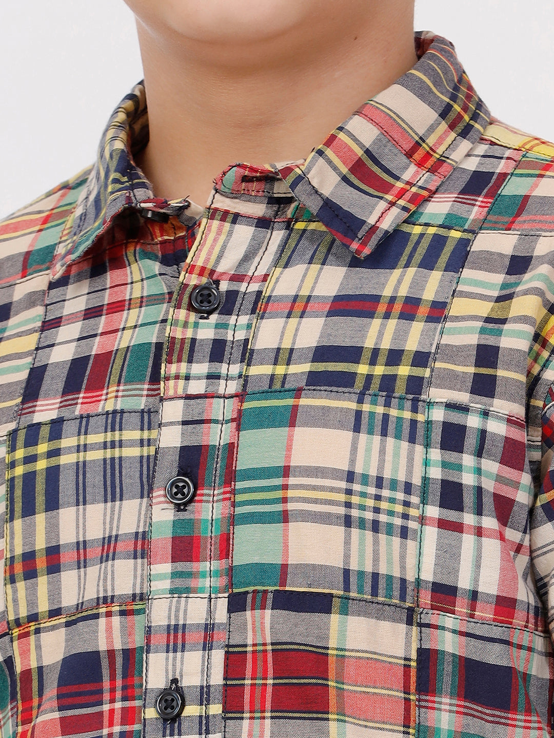 Boys Long Sleeve patchwork Shirt