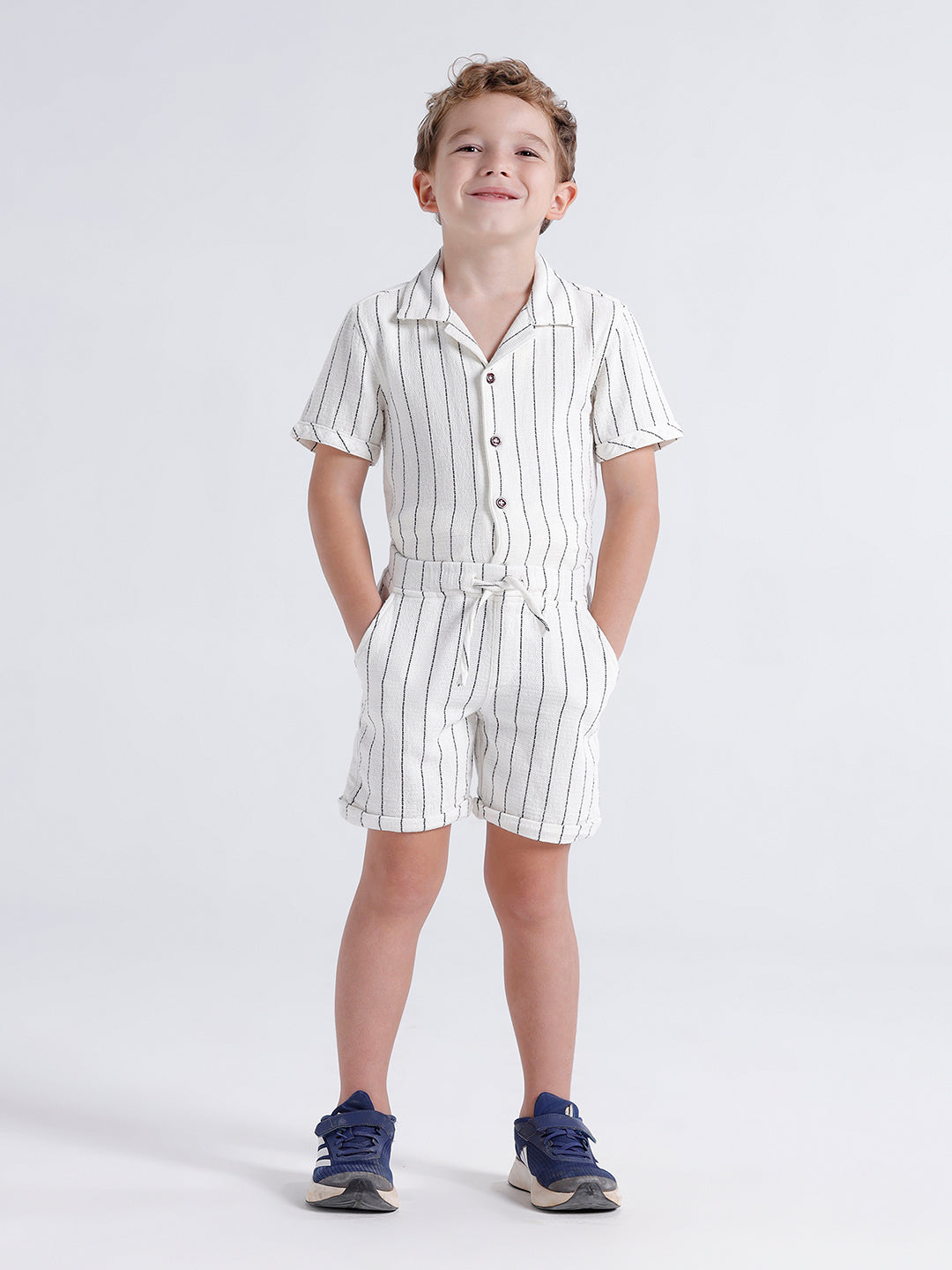 Boys elasticated striped shorts