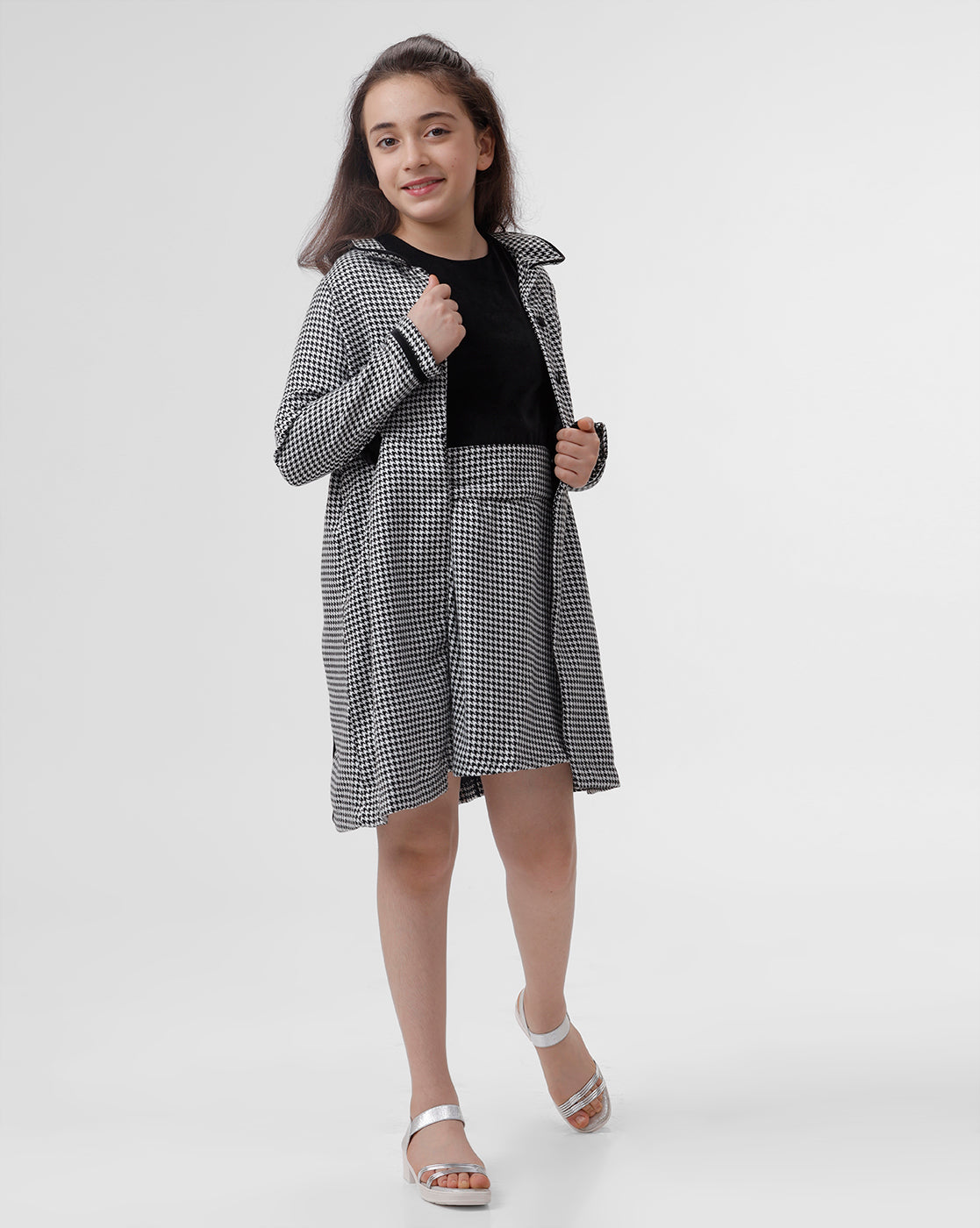 Girls Houndstooth Dress and Jacket set