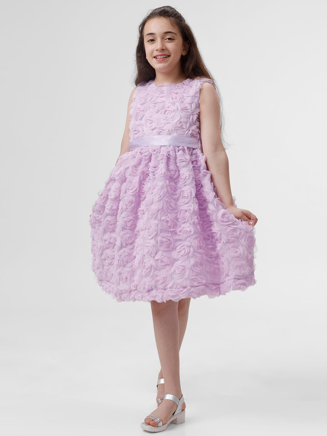 Girls 3D Rose Dress