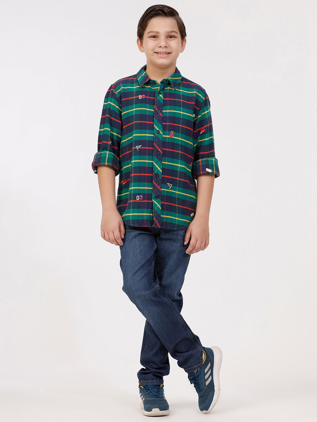 Boys Long Sleeve with All Over Embroidery