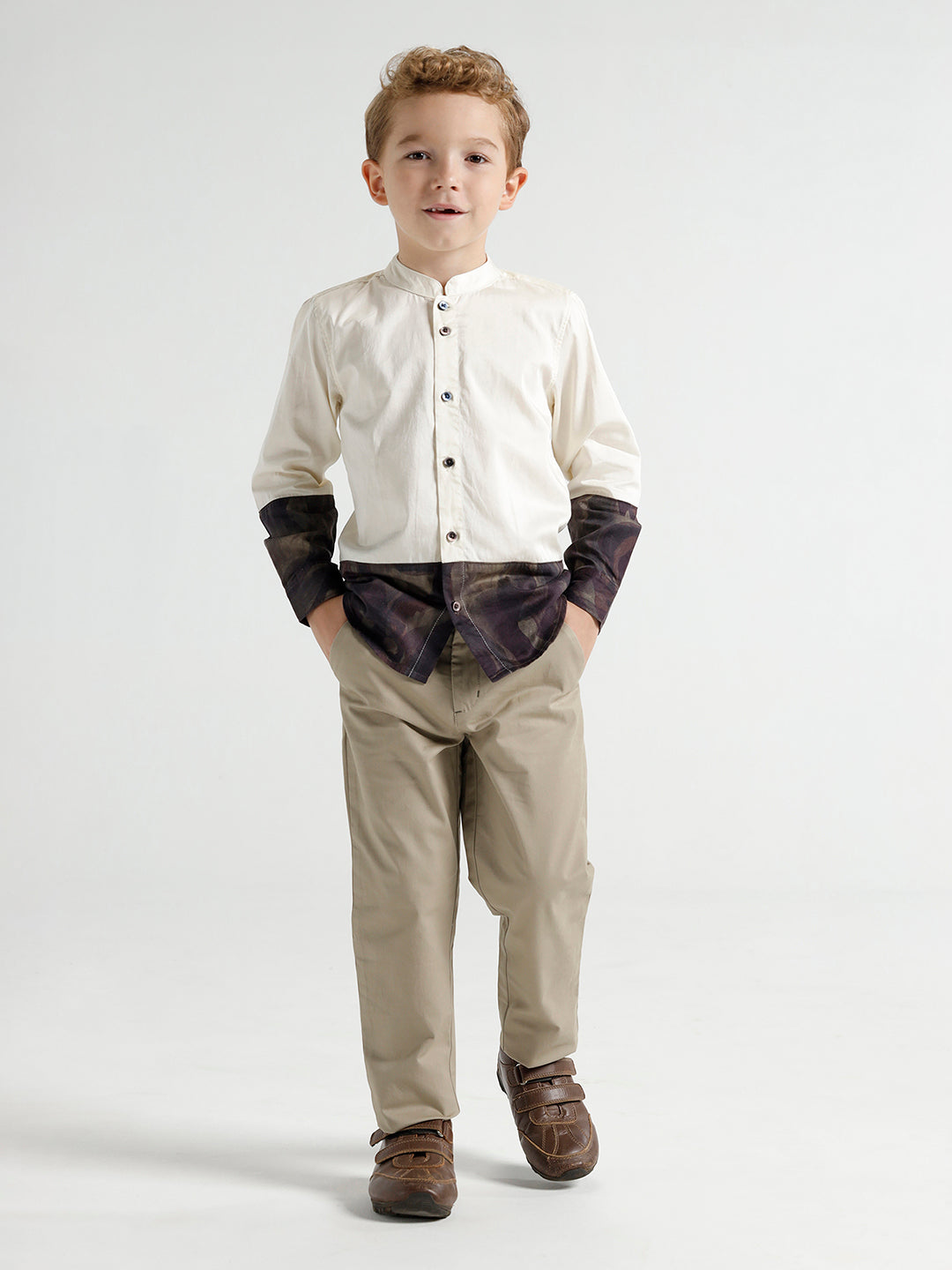 Boys Long sleeve panel shirt