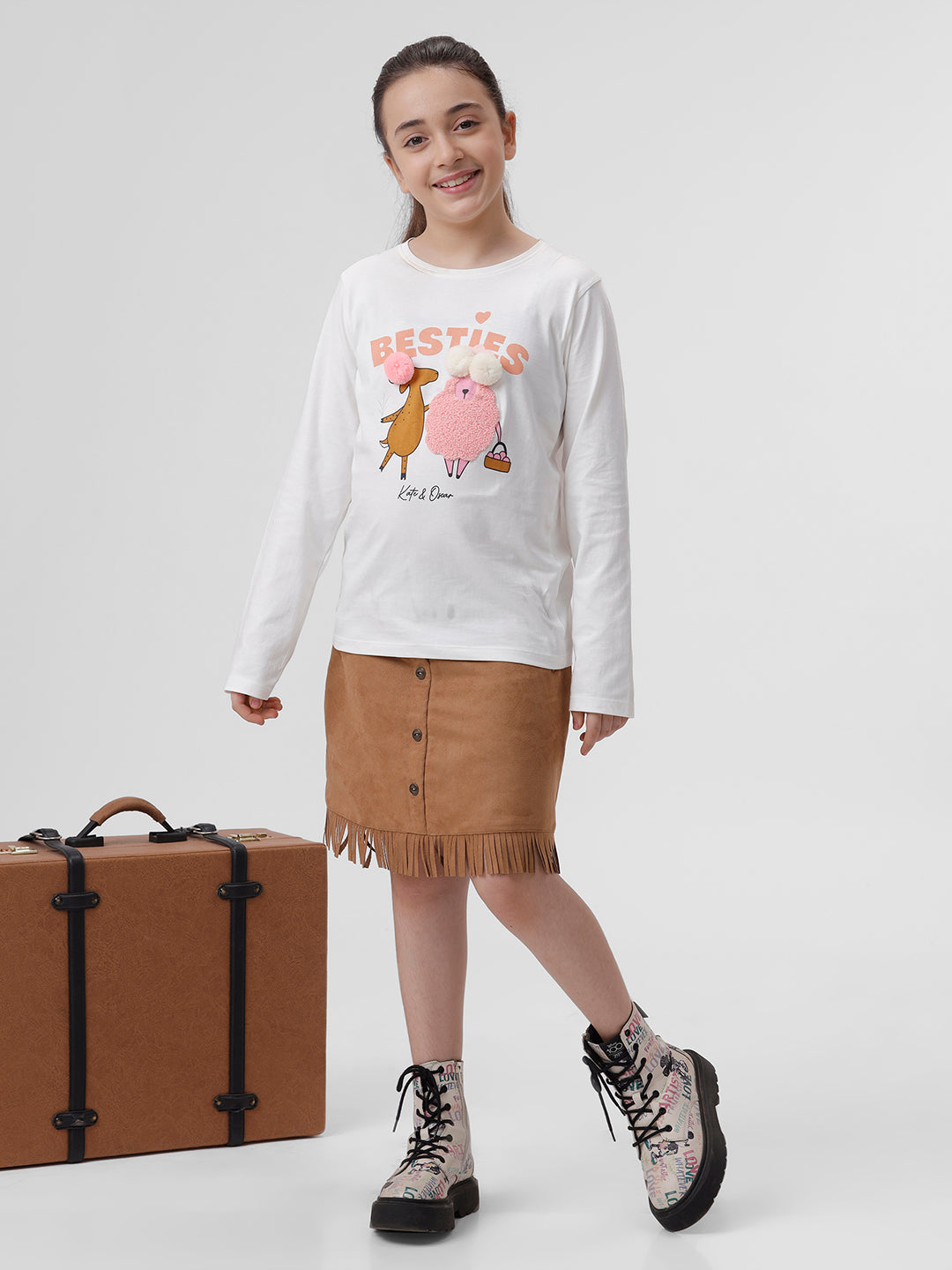 Girls pom pom Tees