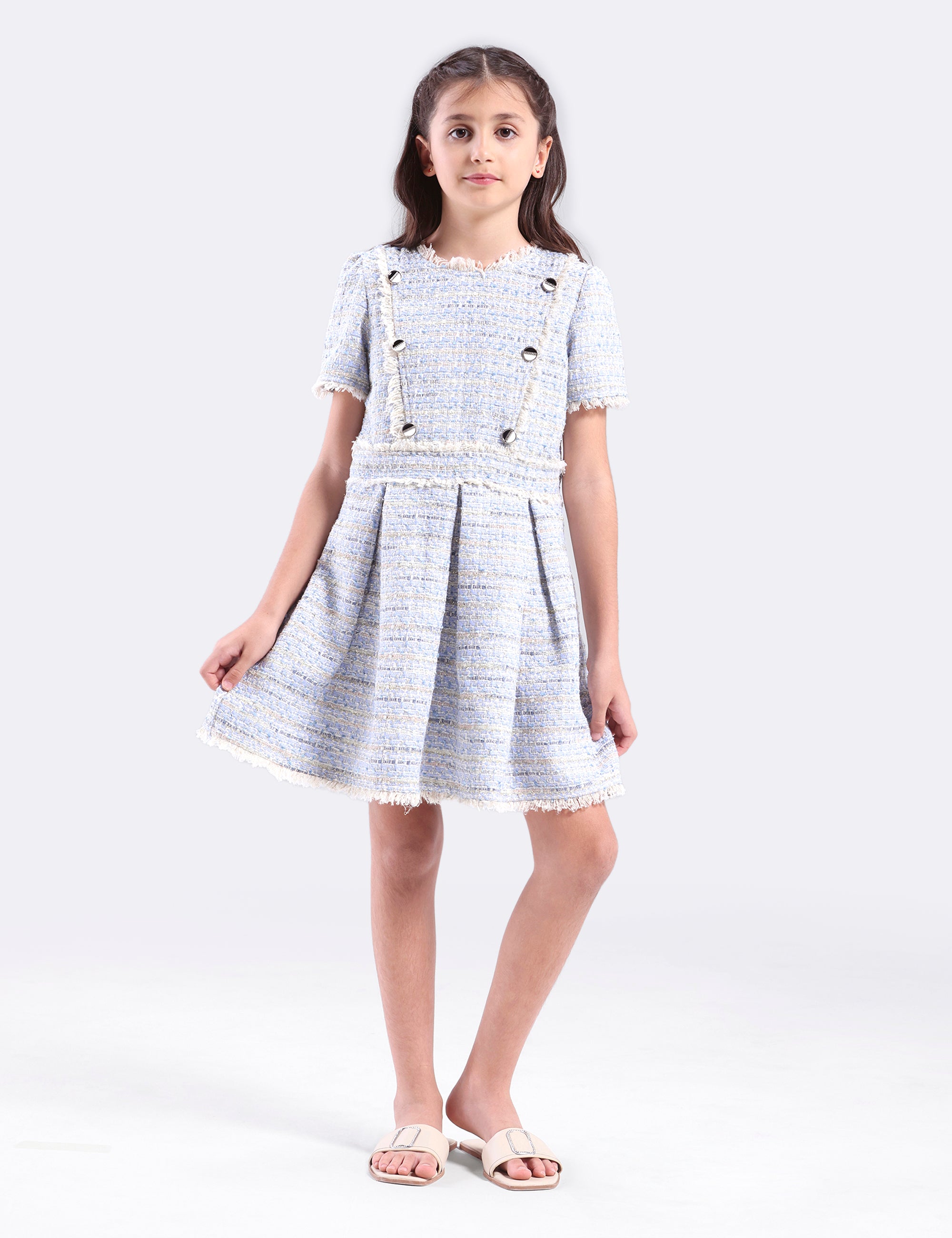 Girls Dress with fancy buttons