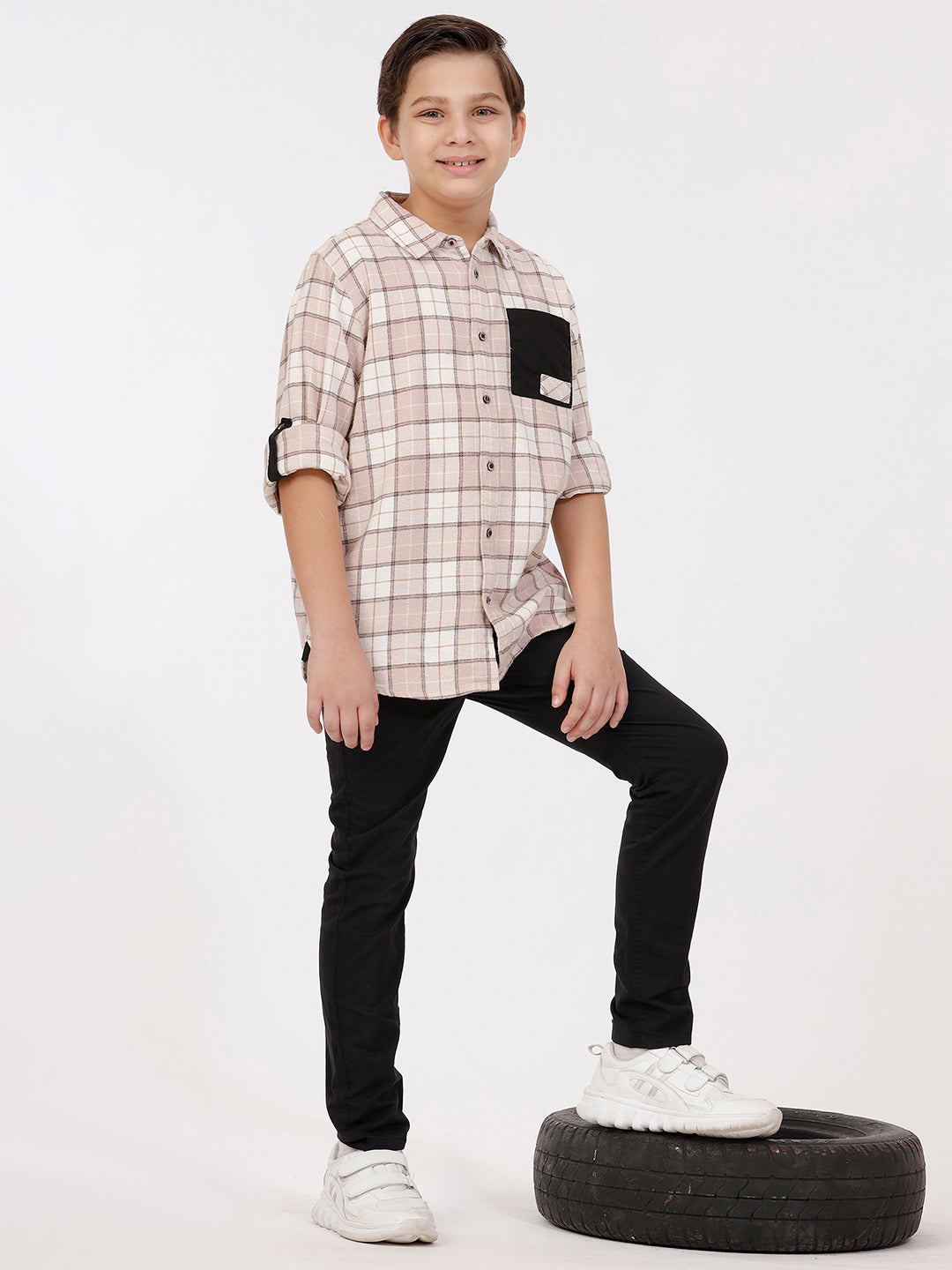Boys Long Sleeve Check Shirt