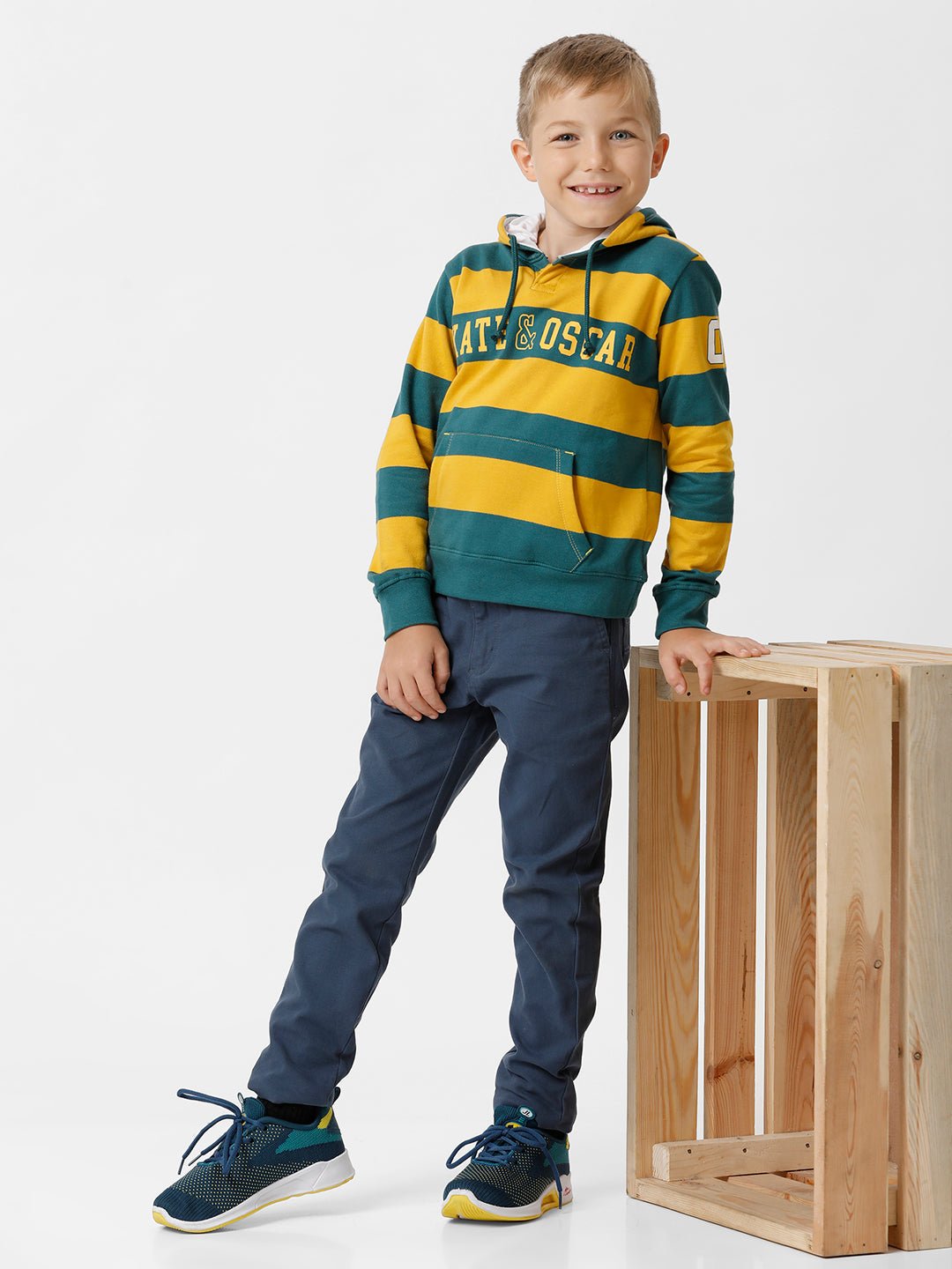 Boys Yarn dyed Hooded Sweatshirt