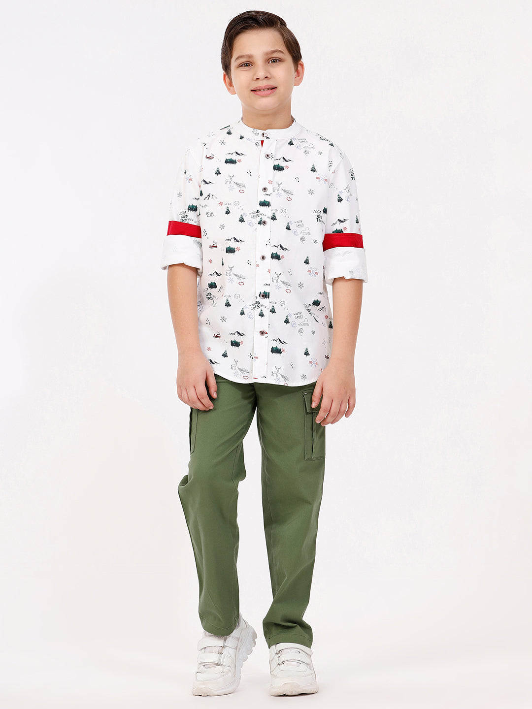 Boys Long Sleeve All Over Printed Shirt