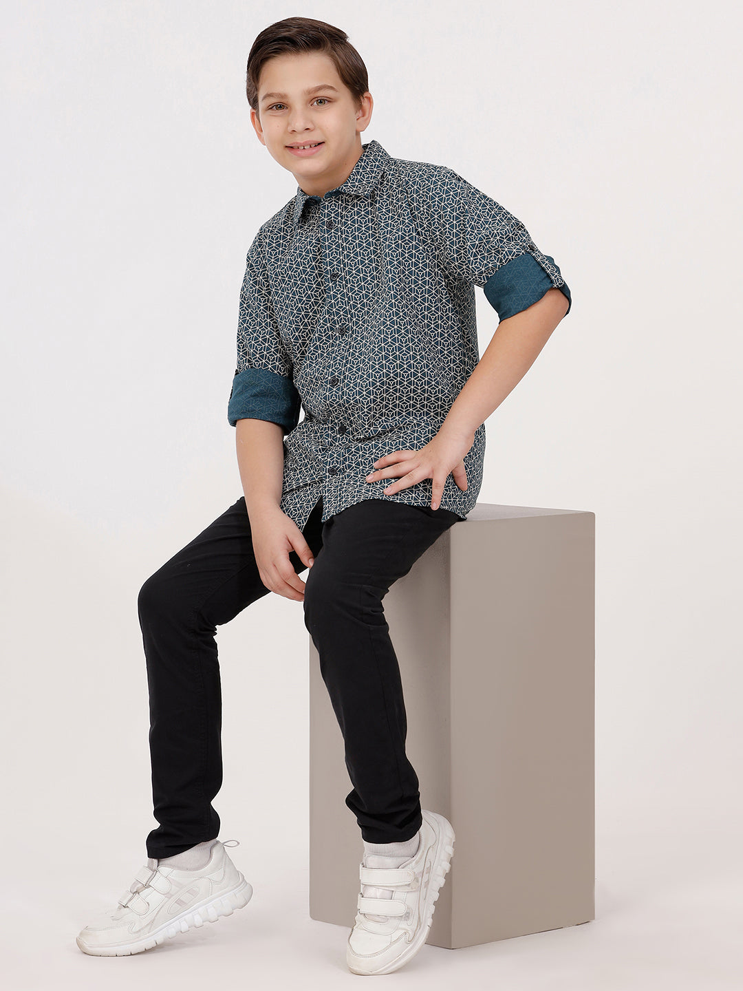 Boys Long Sleeve Printed Shirt