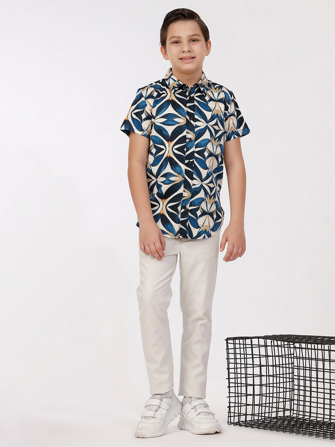 Boys Short Sleeve All Over Printed Shirt