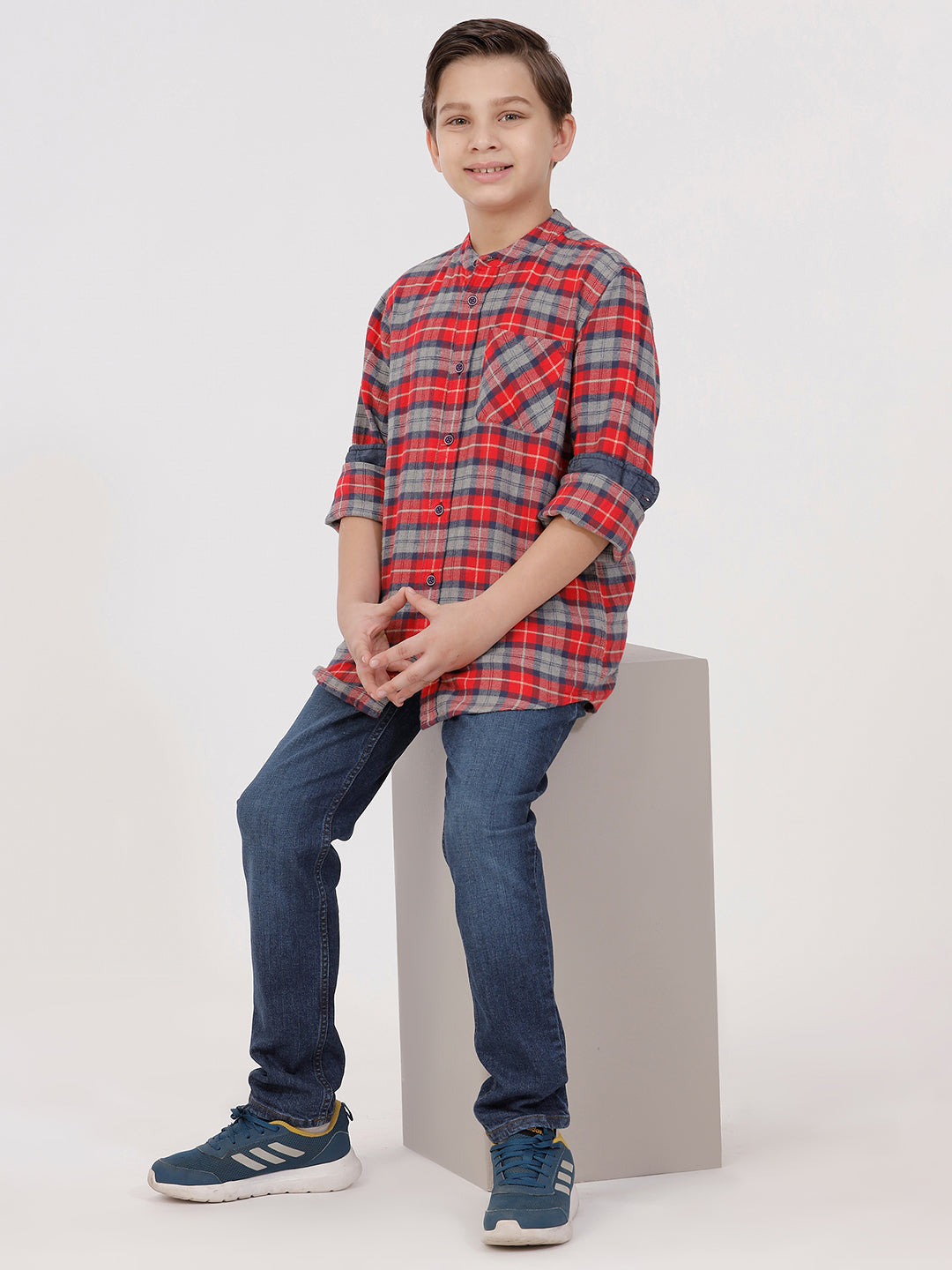 Boys Long Sleeve Check Shirt