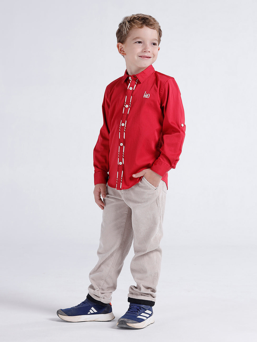 Boys Long sleeve shirt with contrast piping