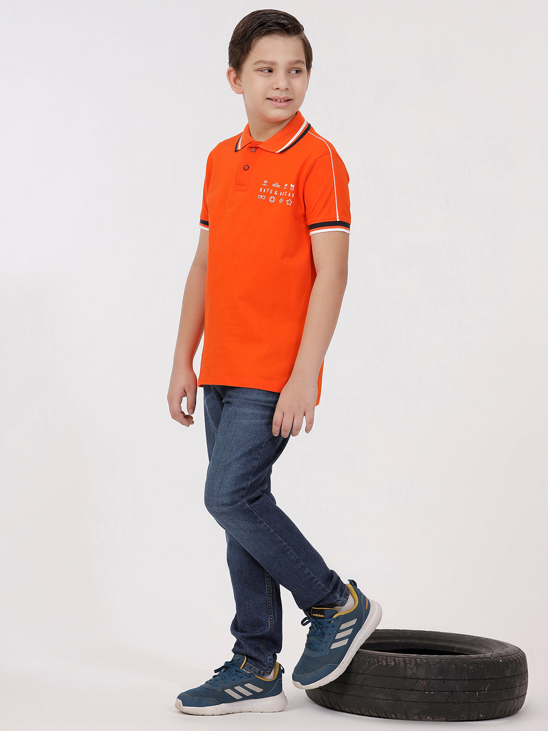 Boys Polo Tshirt with Tipping Collar