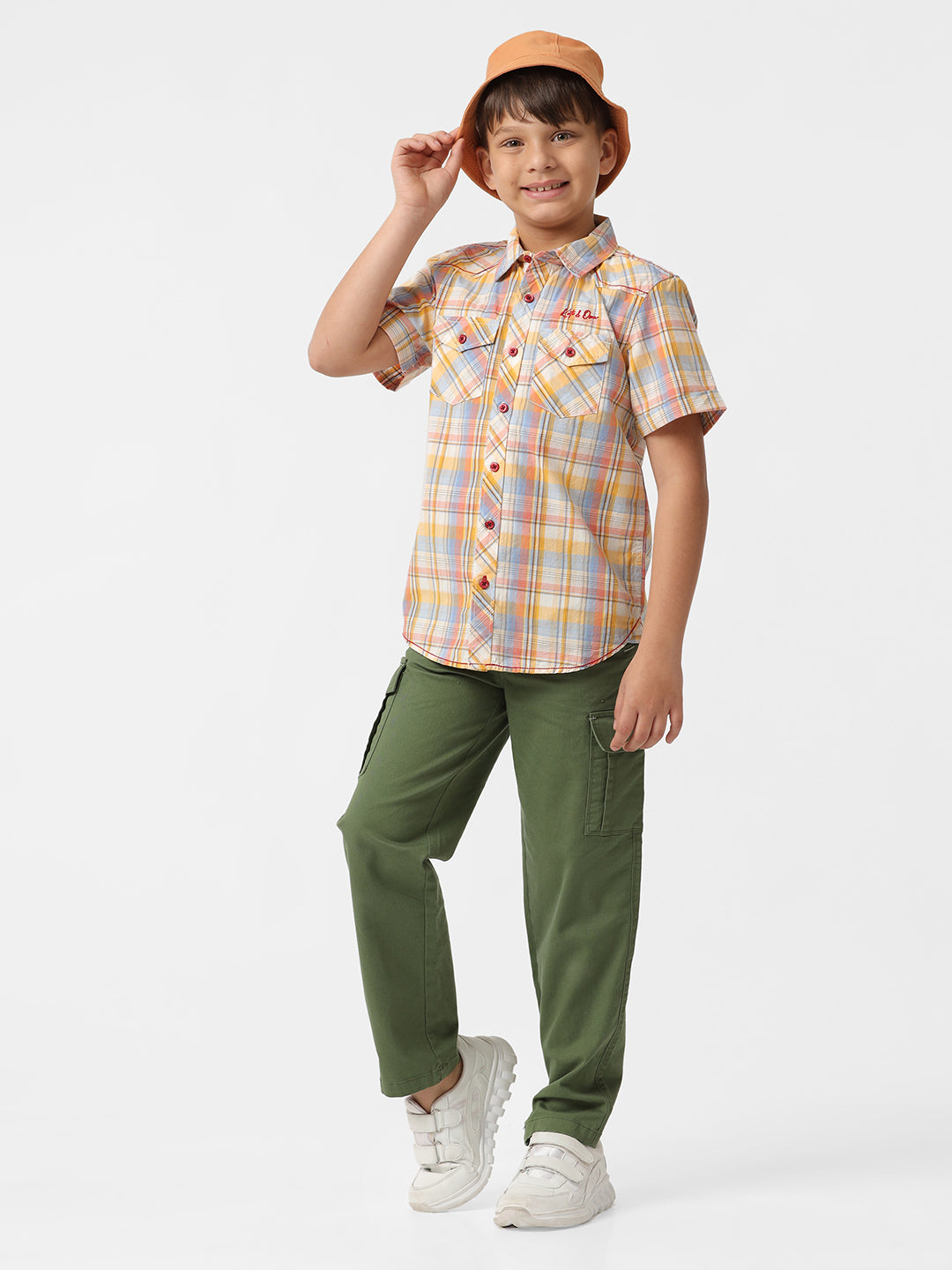 Boys Check shirt with Bias pockets