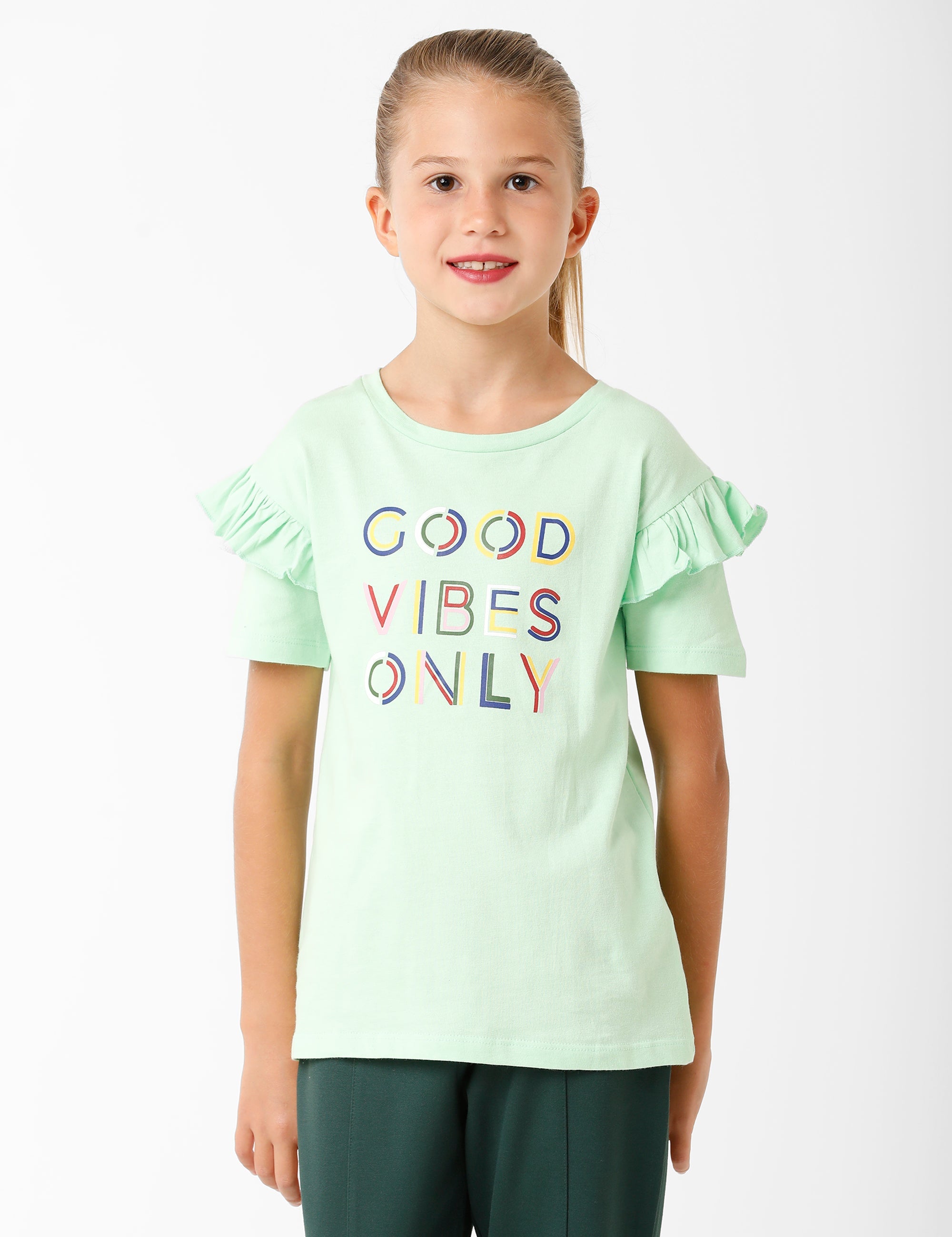 Printed Subtle Green T-Shirt