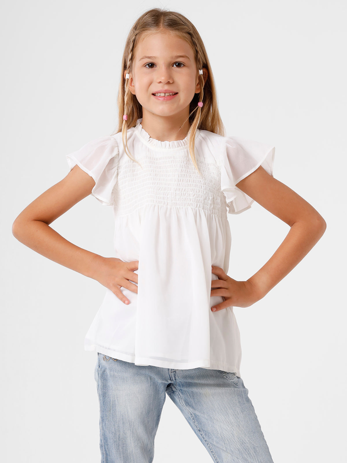 White Top with Ruffle