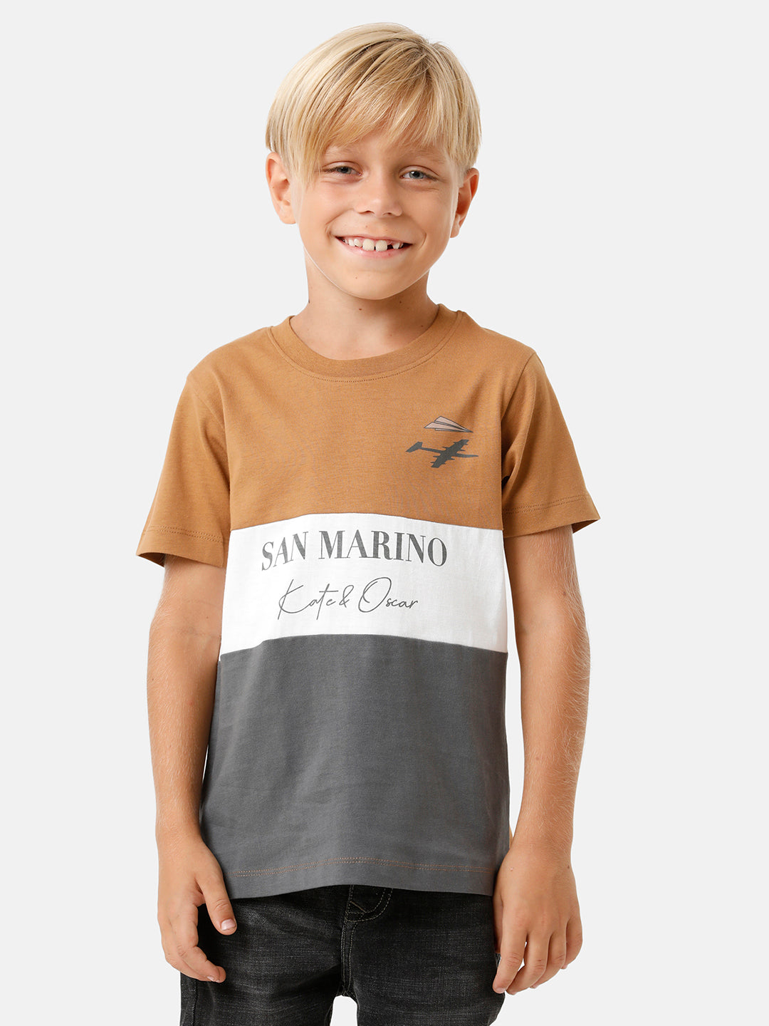 Boys Cut & Sew Printed T-shirt