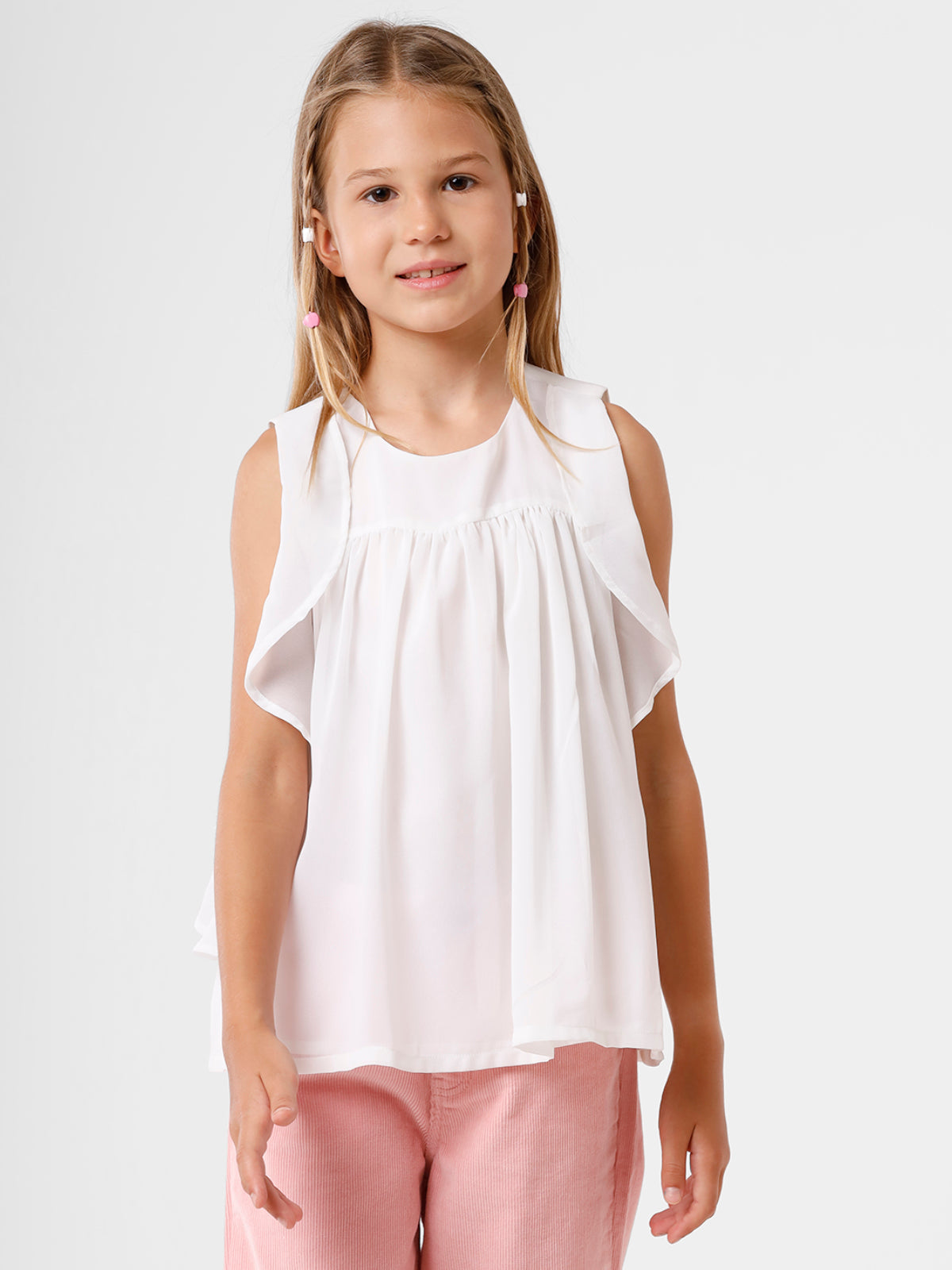 White Ruffle Top