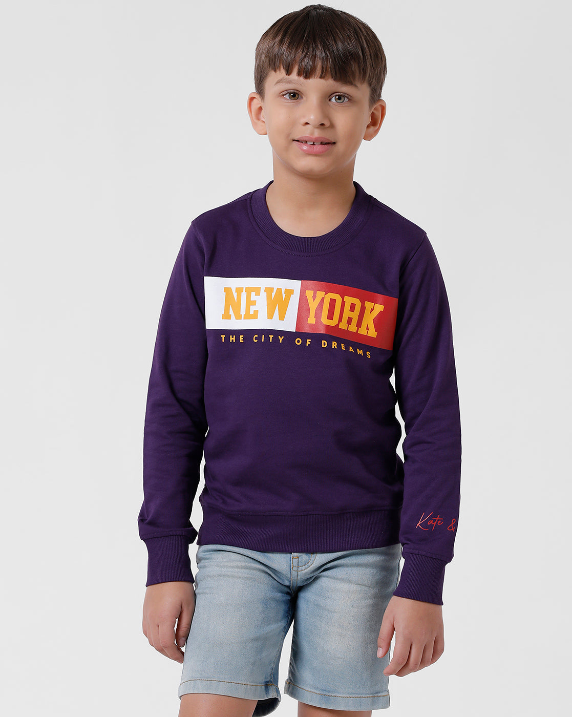 Navy Blue Printed Sweatshirt