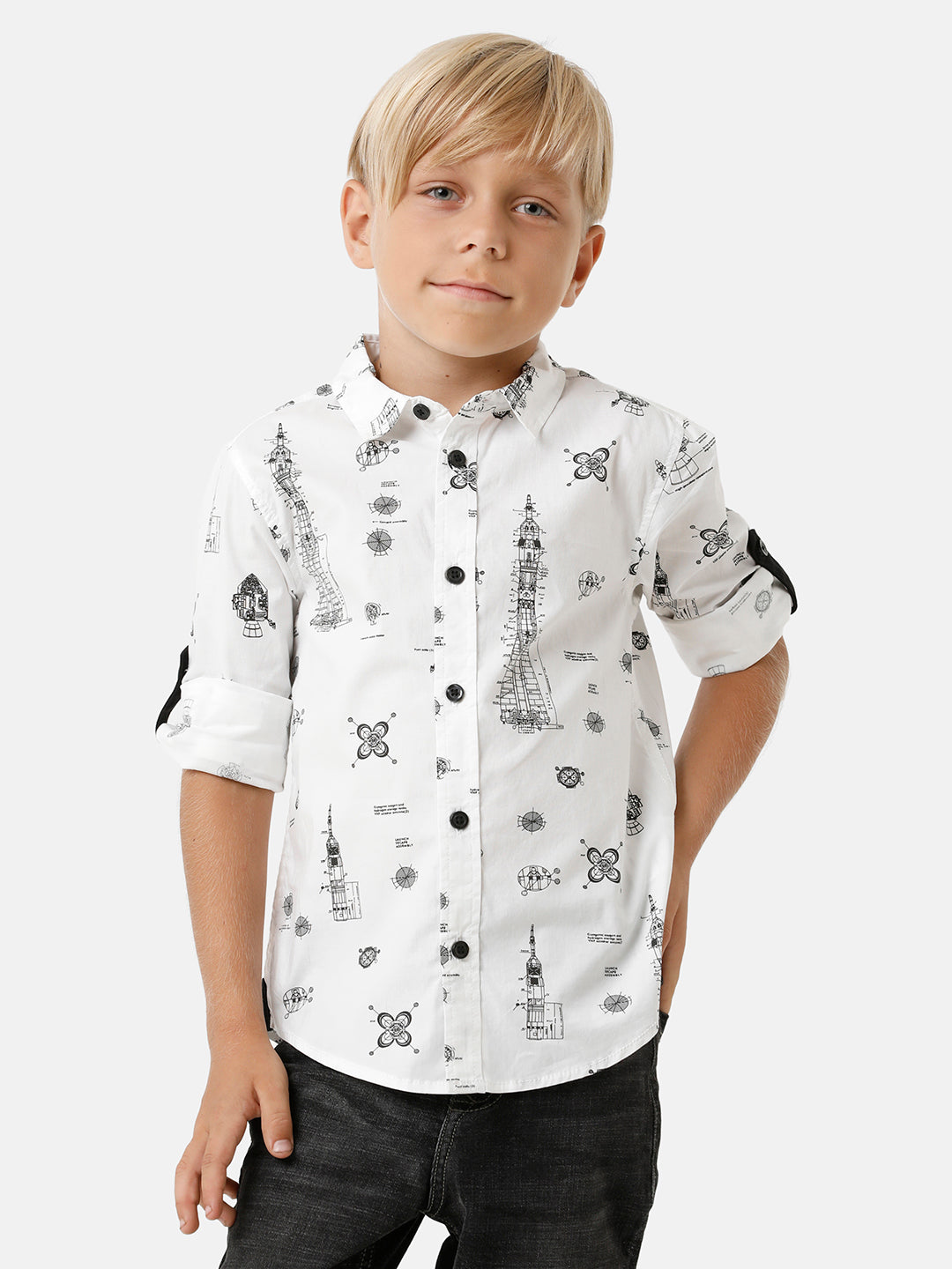 Boys Full Sleeve Printed Shirt