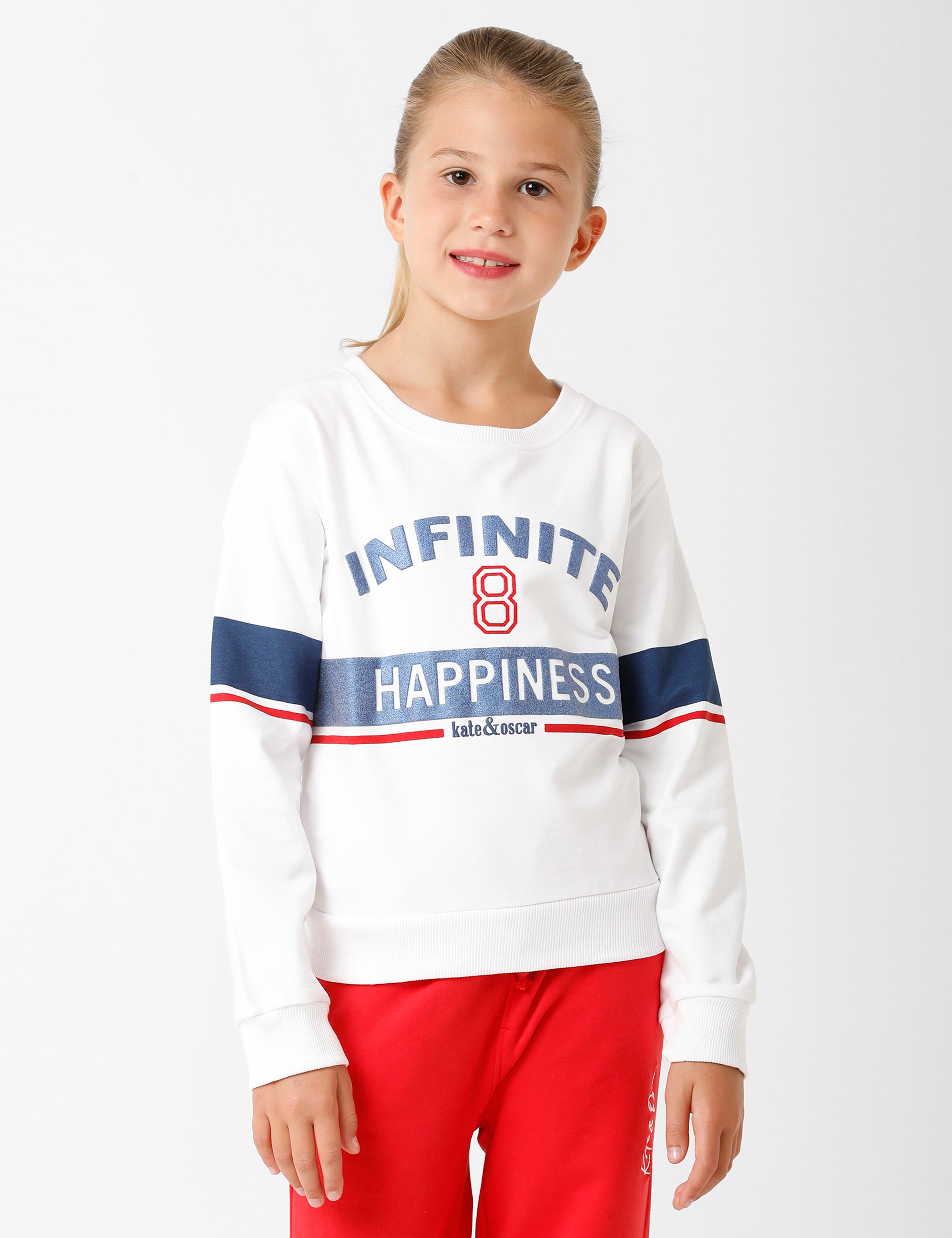 Printed Blue & White Sweatshirt