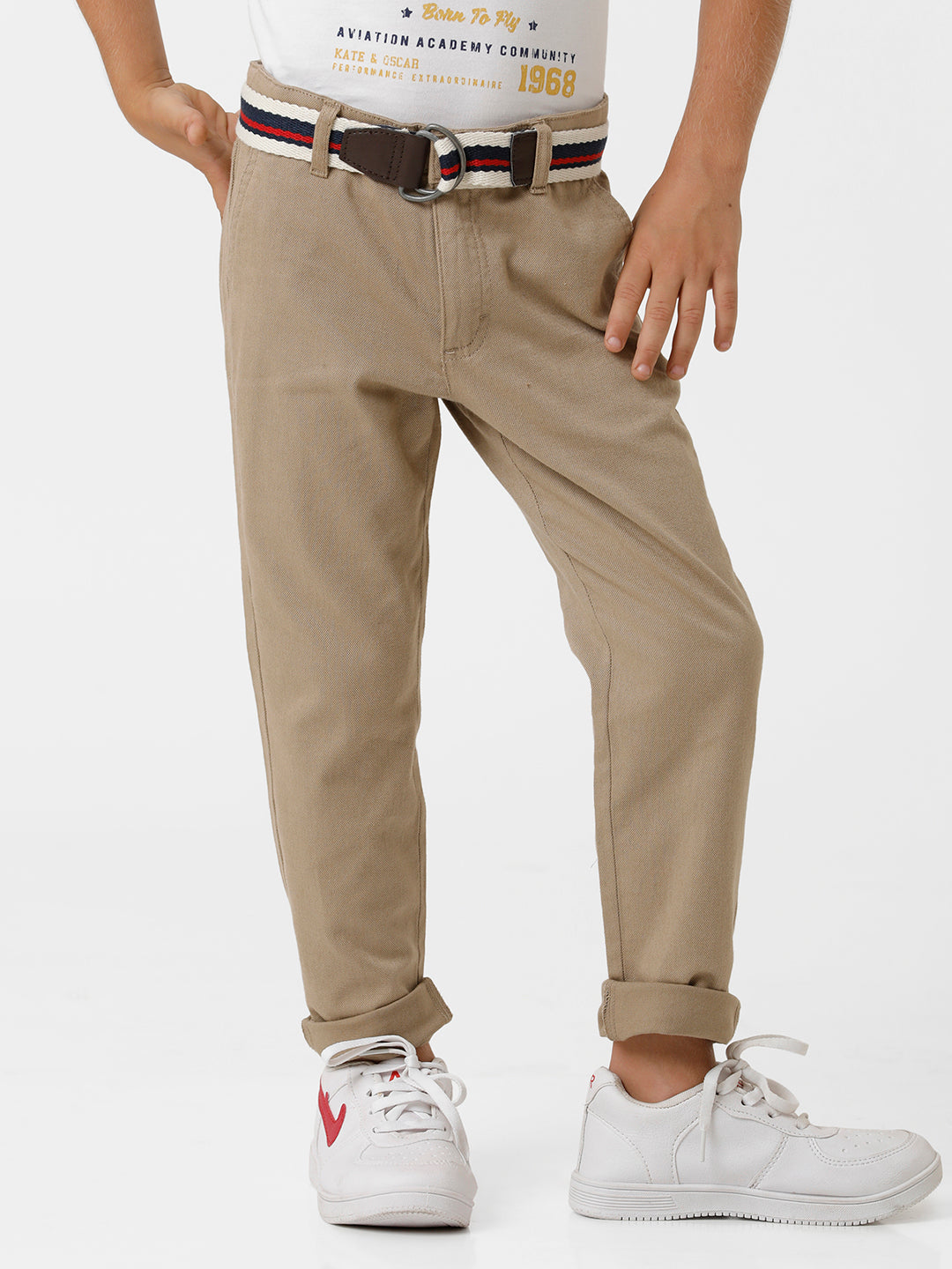 Boys Printed Trousers with Belt