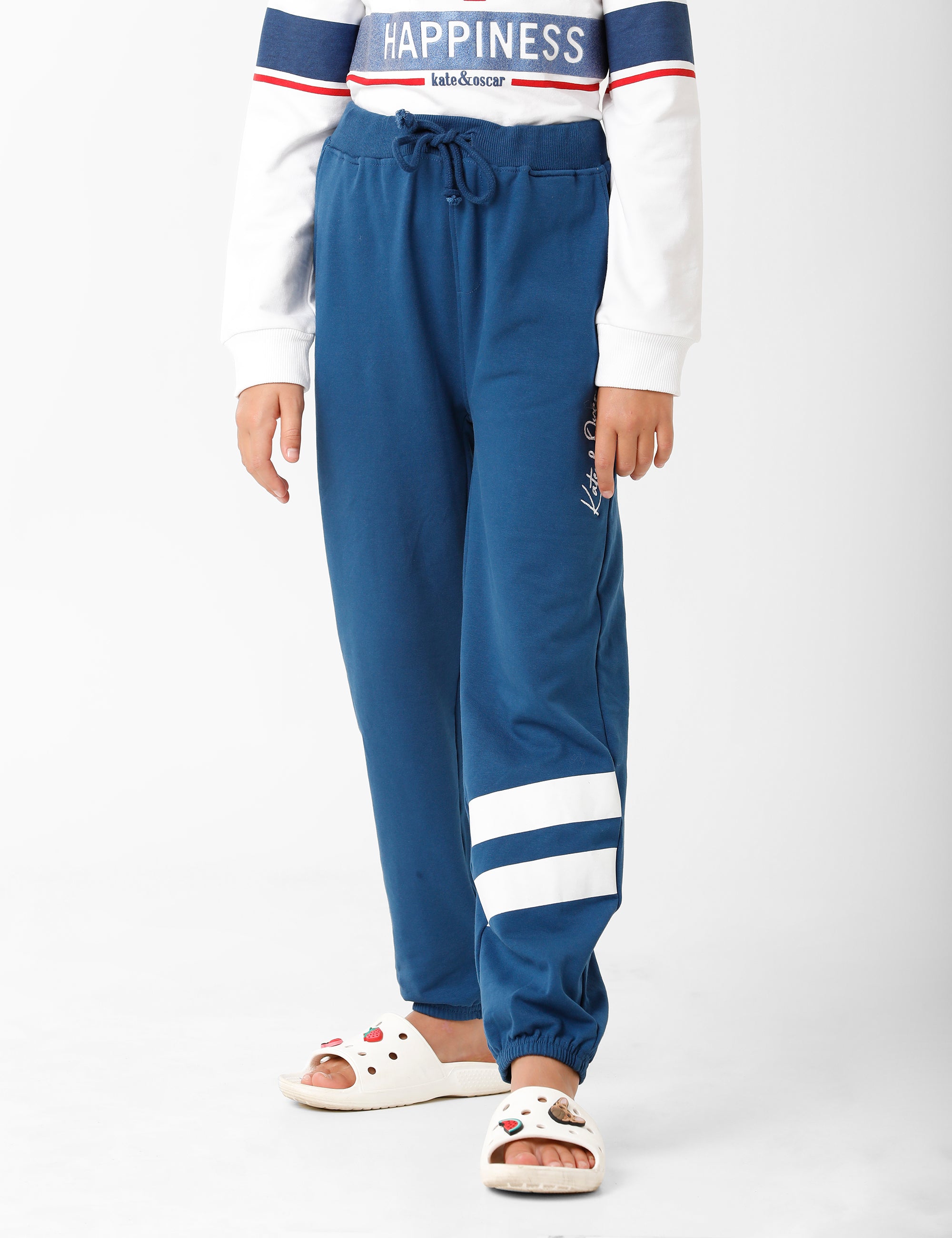 Navy Signature Embroidered Track Pant