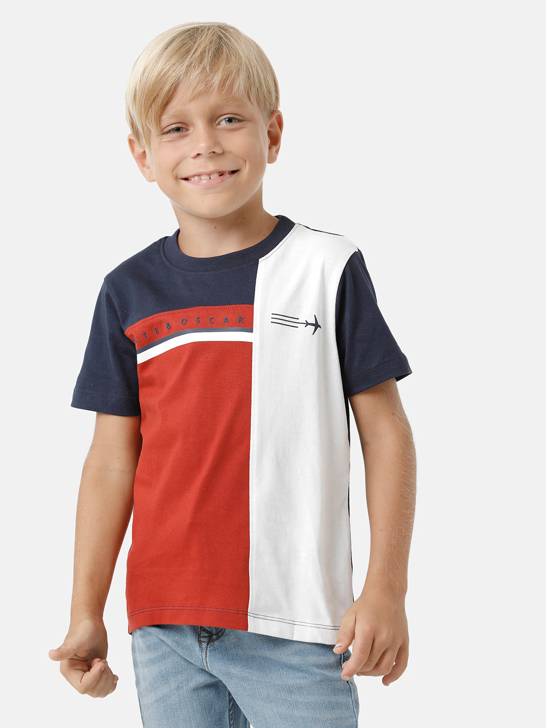 Boys Cut & Sew Placement Printed T-shirt