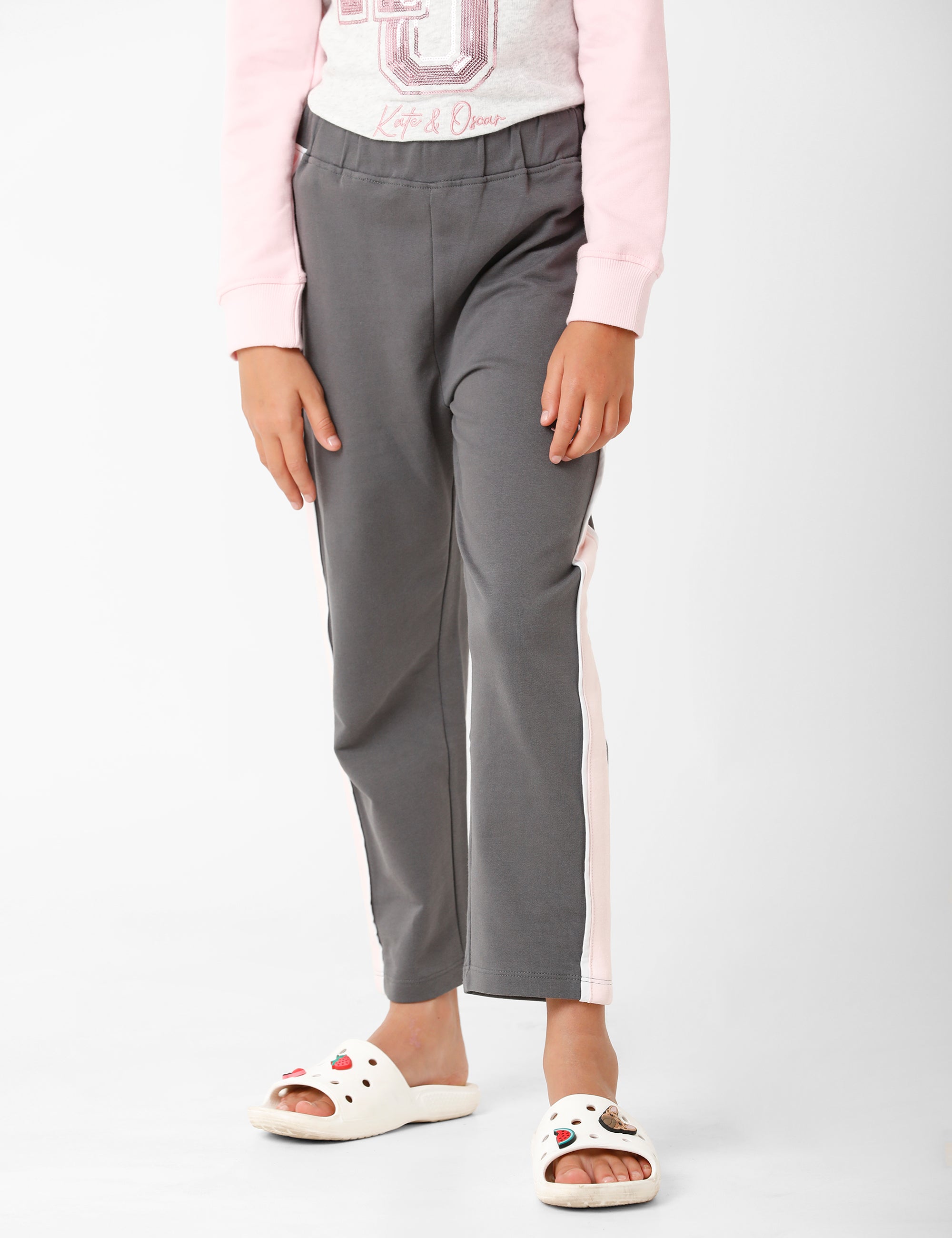 Grey Signature Embroidered Track Pant