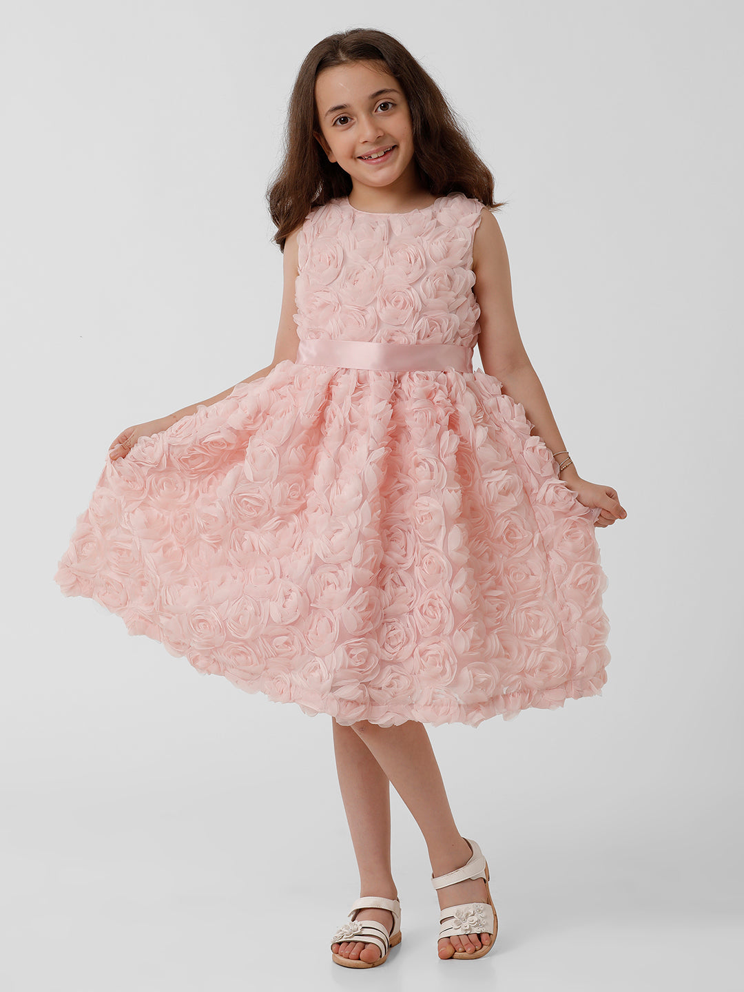 Girls 3D Floral Party Wear Dress