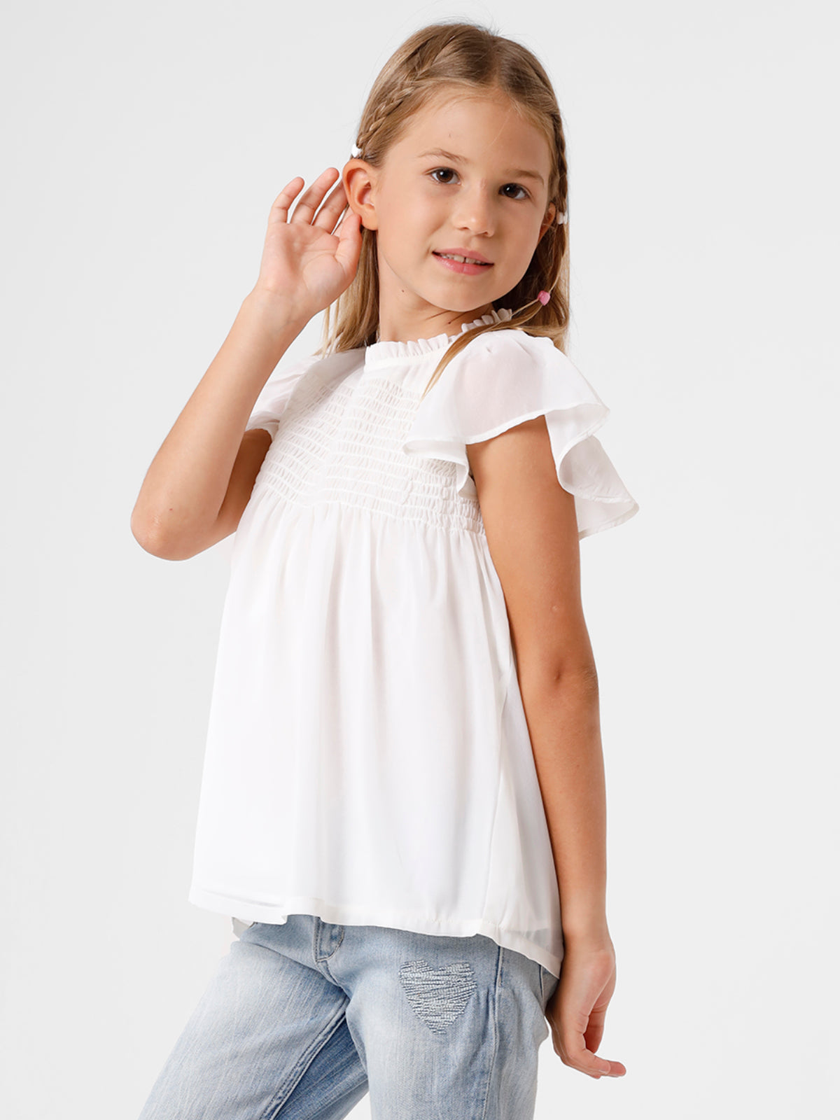 White Top with Ruffle
