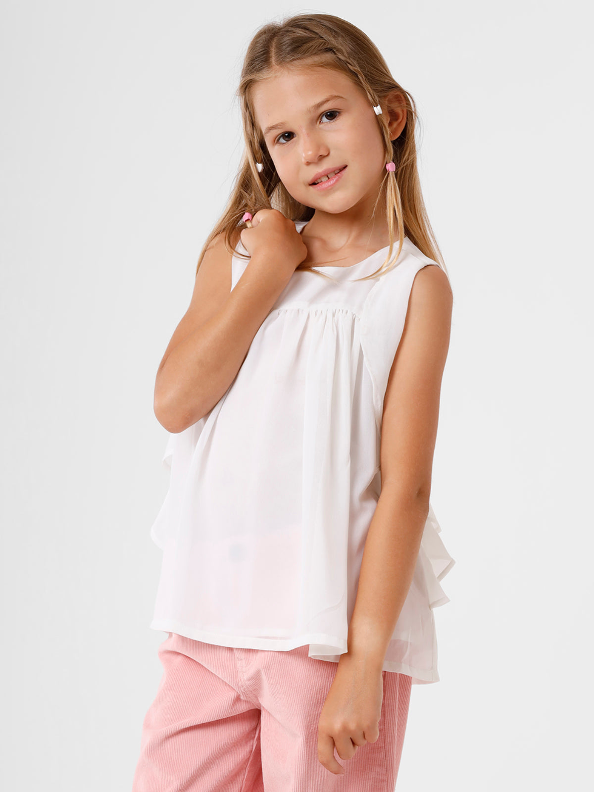 White Ruffle Top
