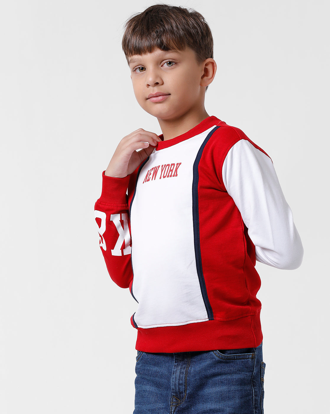 Red Cut & Sew Sweatshirt