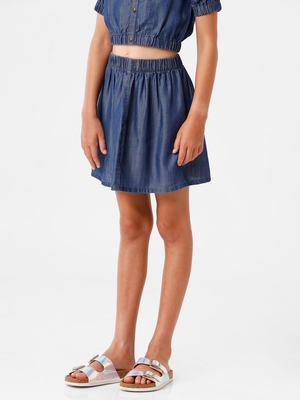 Knee Length Denim Skirt