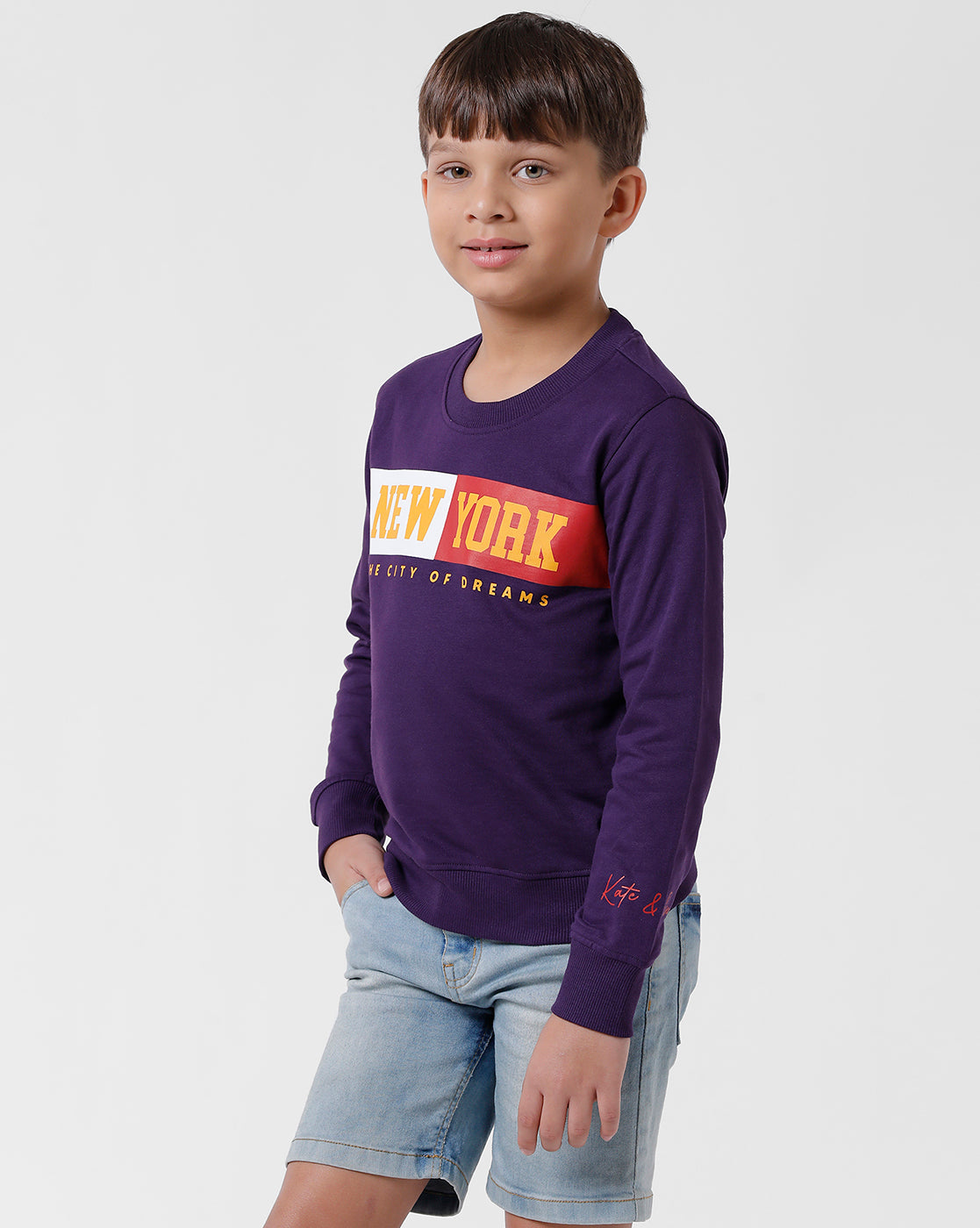 Navy Blue Printed Sweatshirt