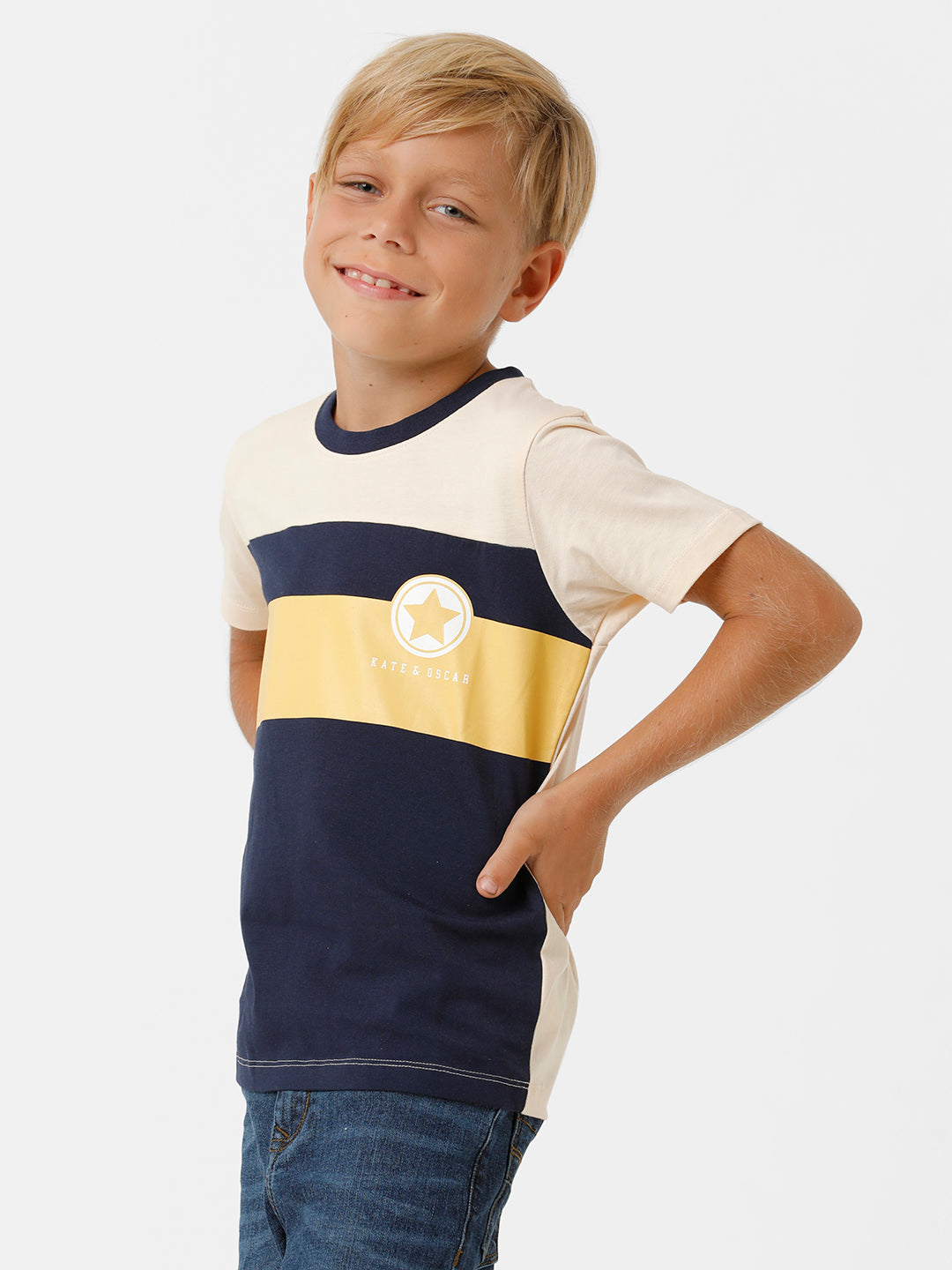 Boys Cut & Sew Placement Printed T-shirt