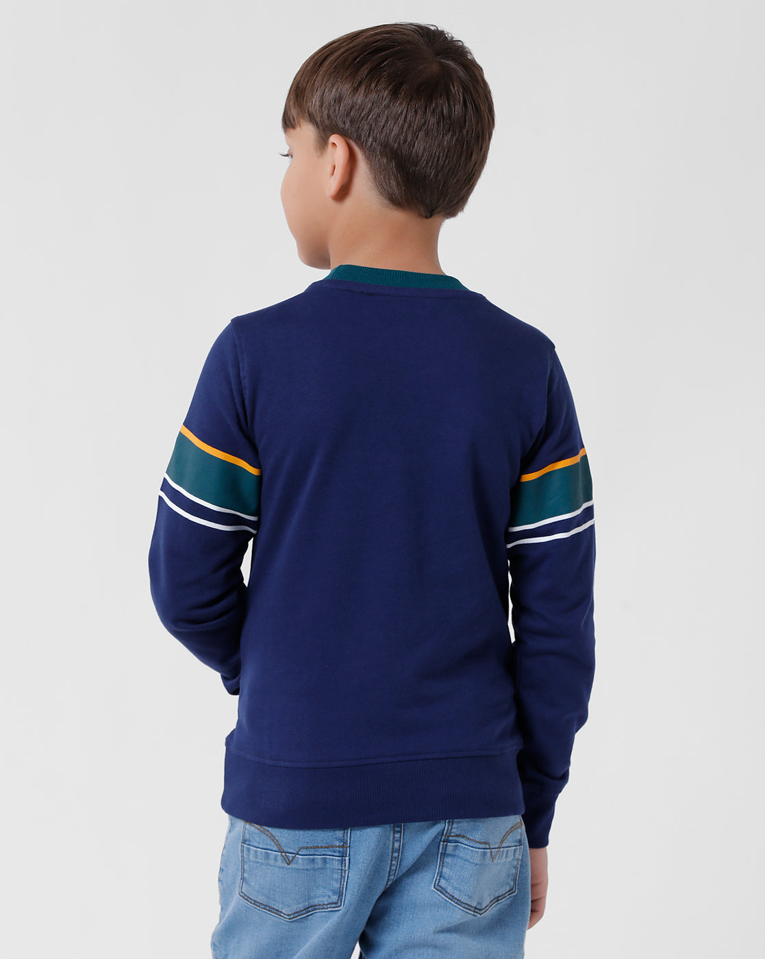 Navy Blue Printed Sweatshirt