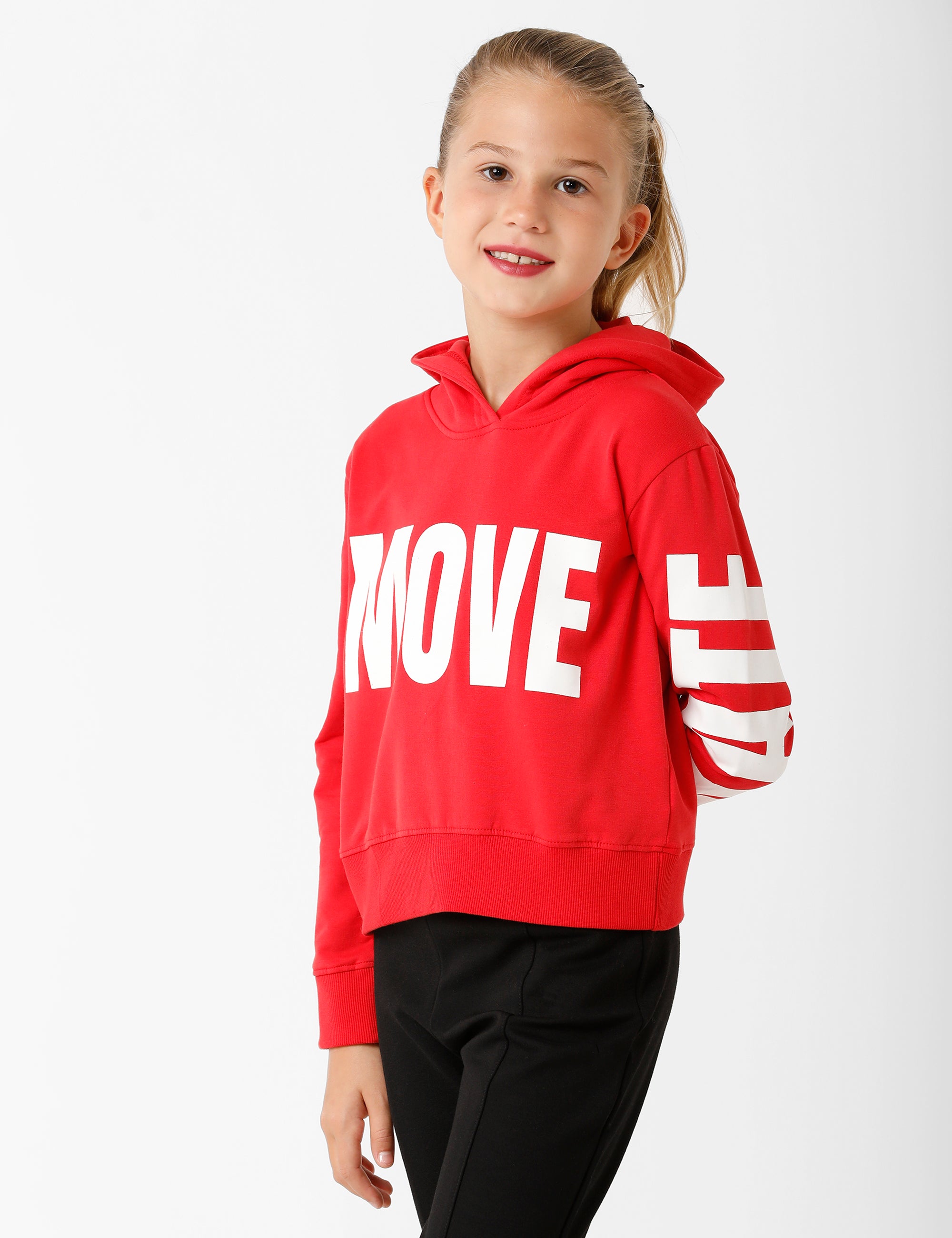 Bright Red Printed Sweatshirt