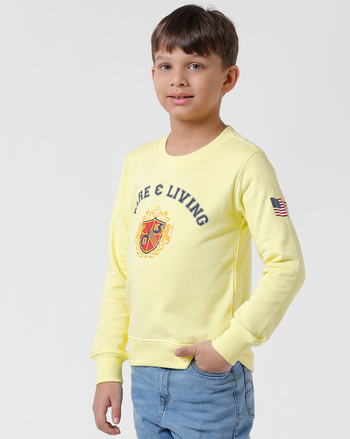 Yellow Printed Sweatshirt
