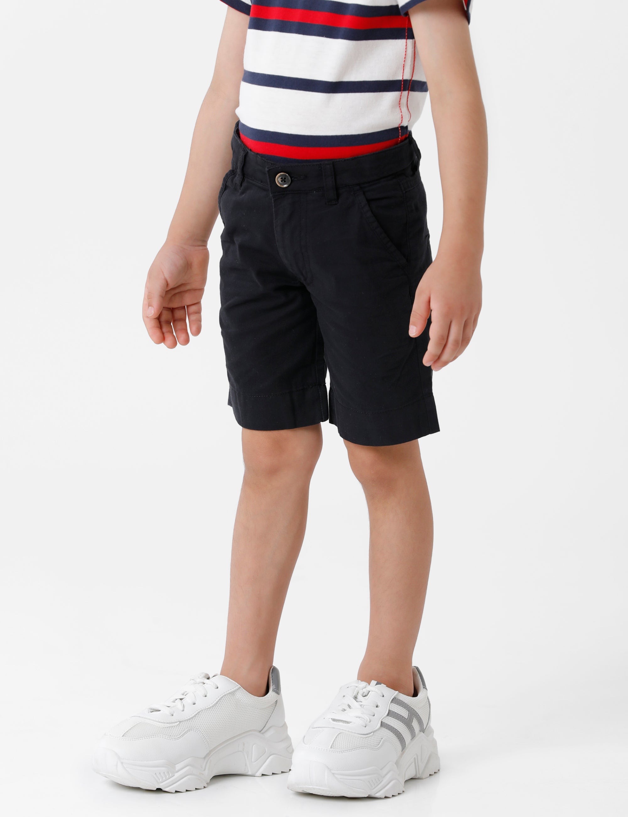 Black Cotton Chino Shorts