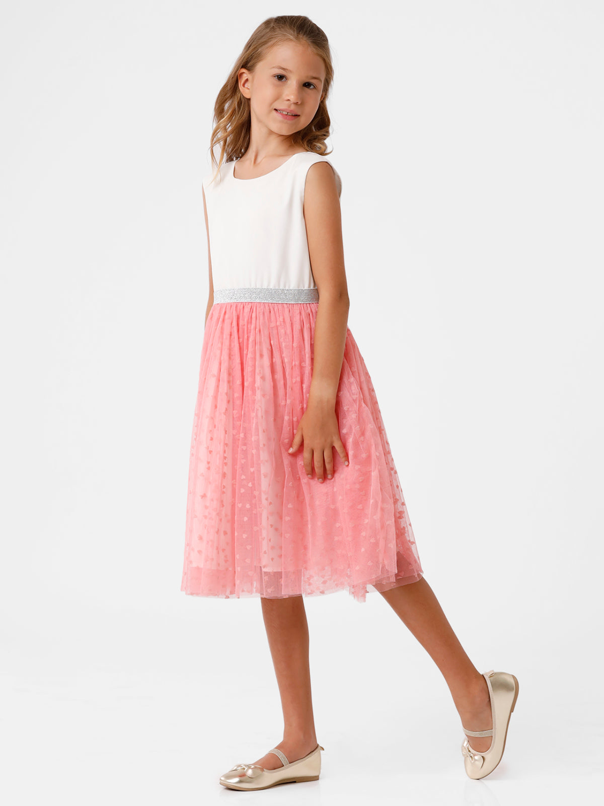 White & Pink Net Dress