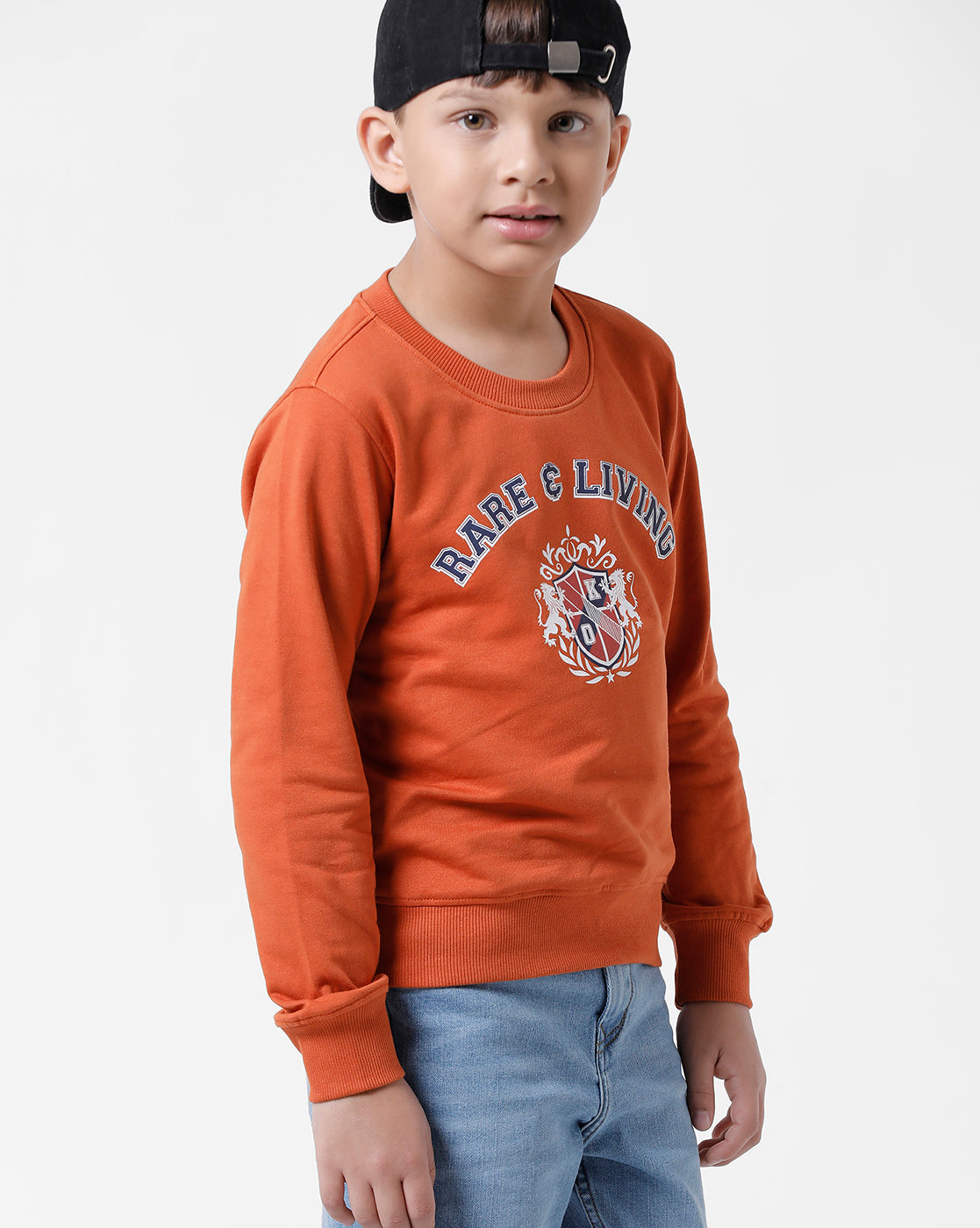Orange Printed Sweatshirt