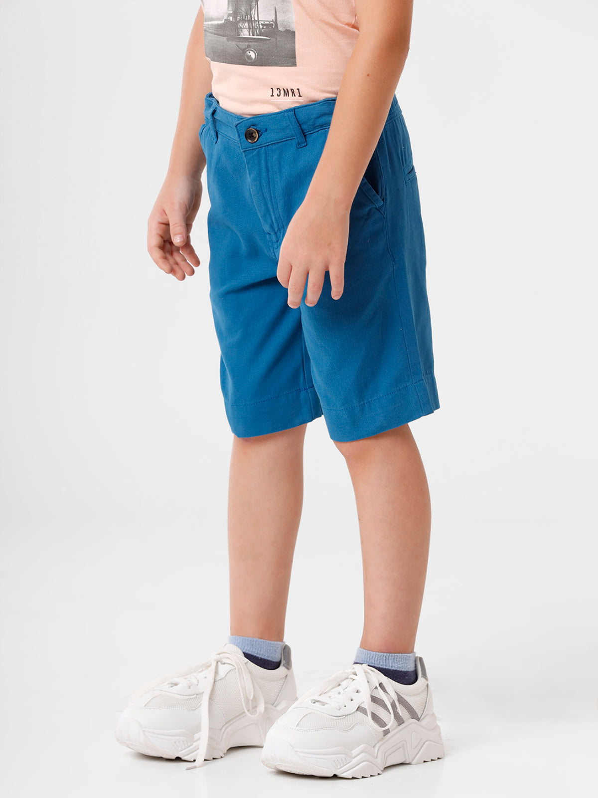 Teal Blue Cotton Chino Shorts