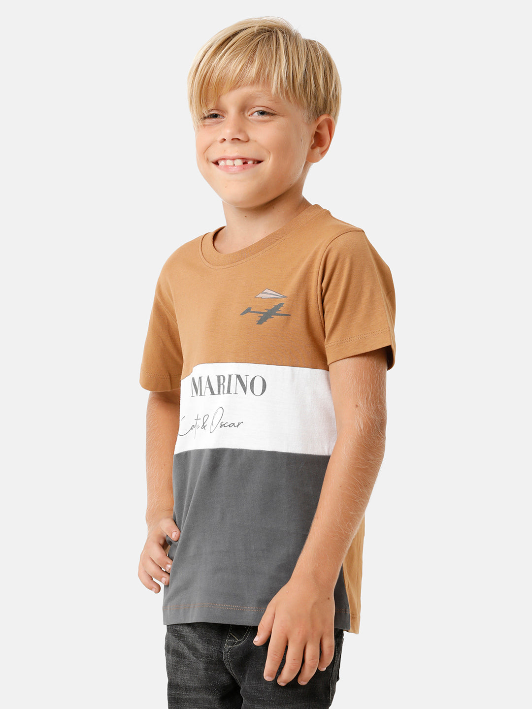 Boys Cut & Sew Printed T-shirt