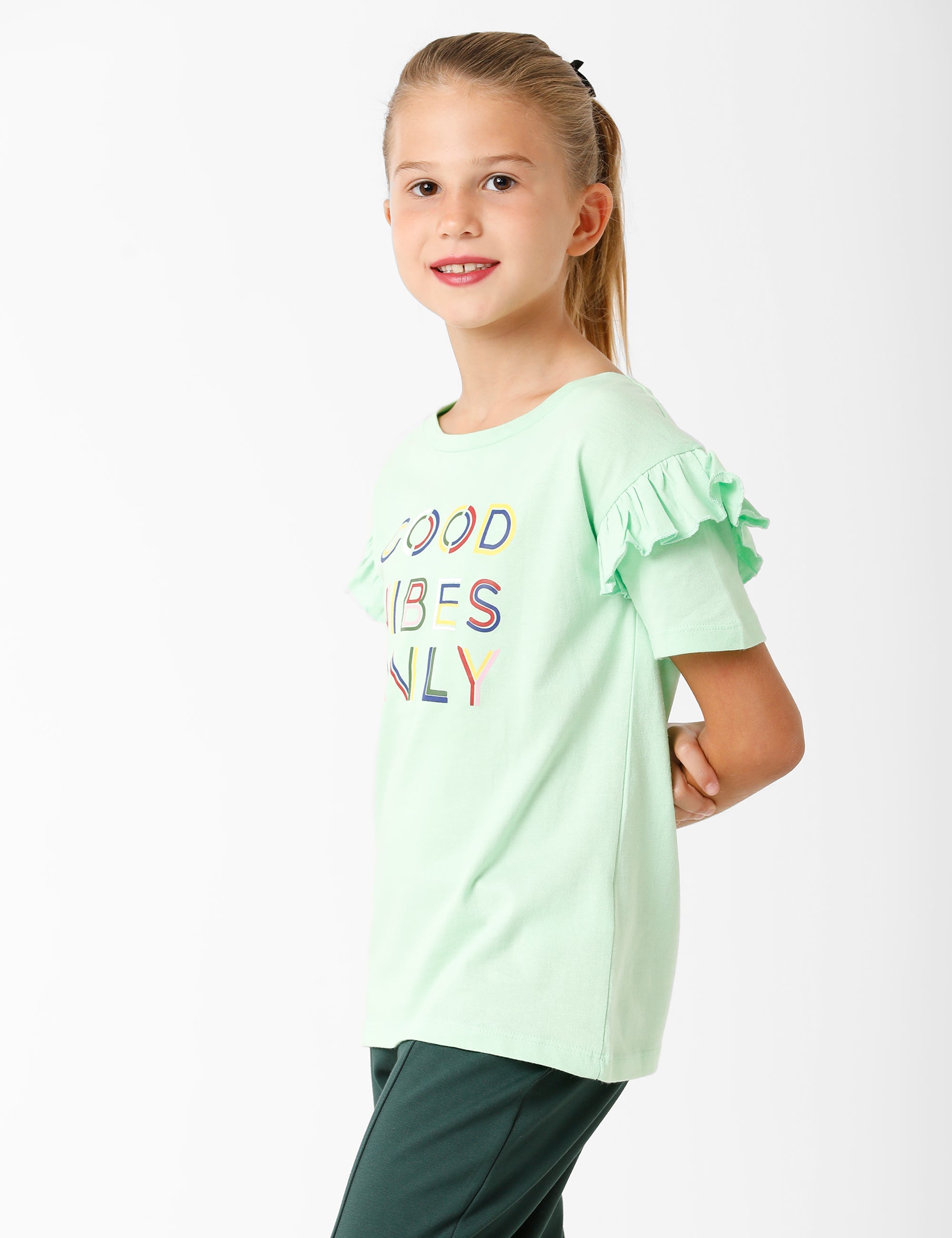 Printed Subtle Green T-Shirt