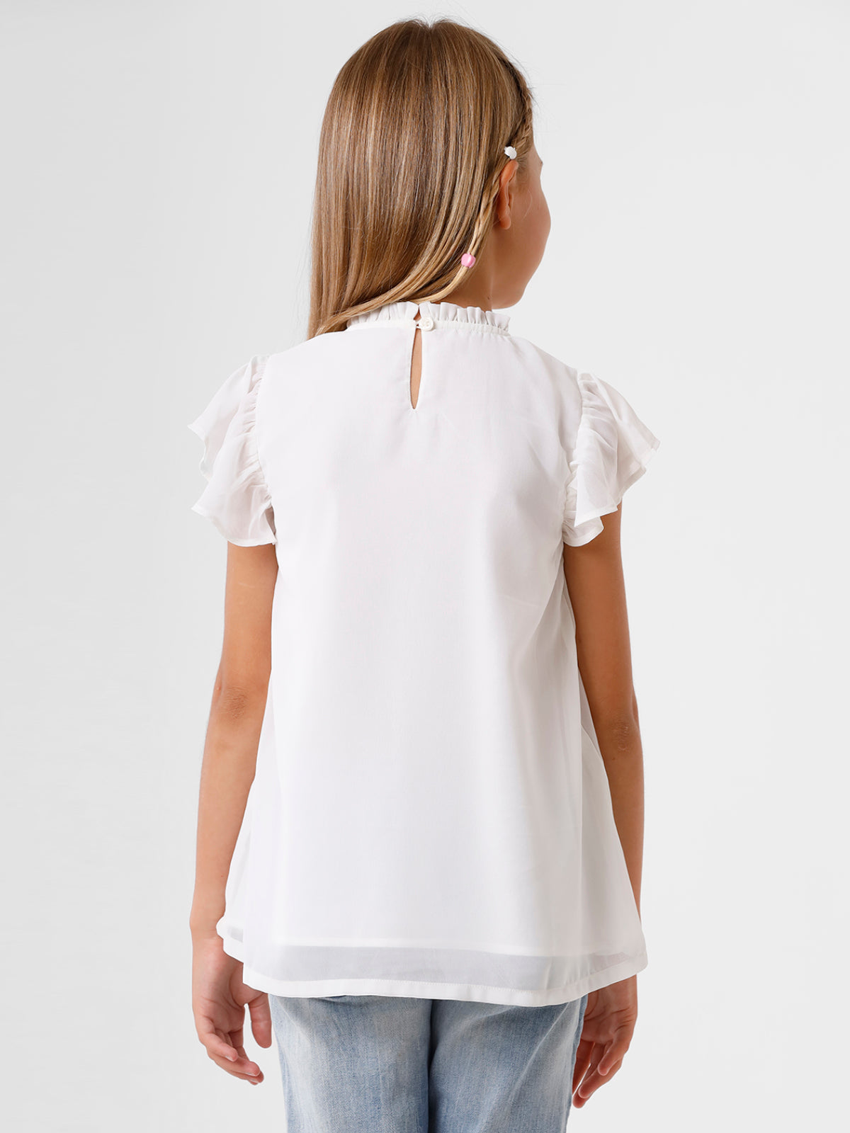 White Top with Ruffle