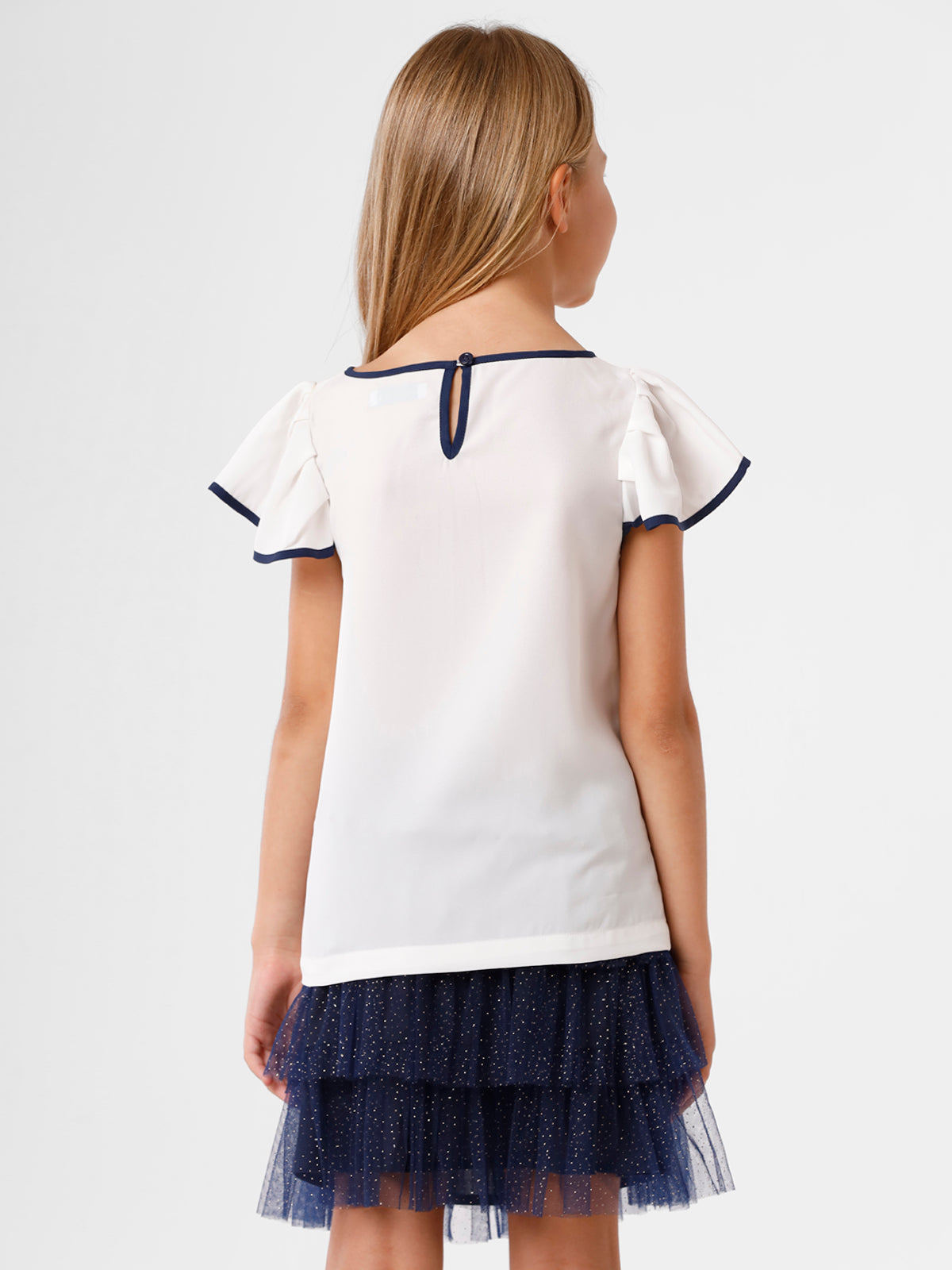 White Butterfly Sleeves Top