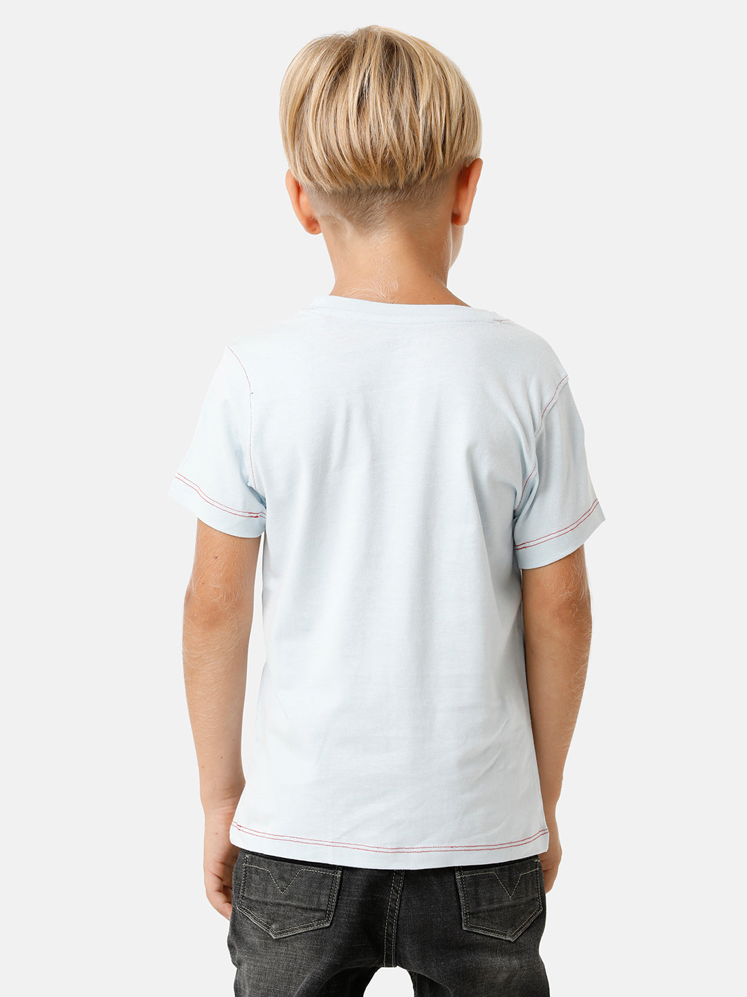 Boys Placement Printed T-shirt with Contrast Stitching